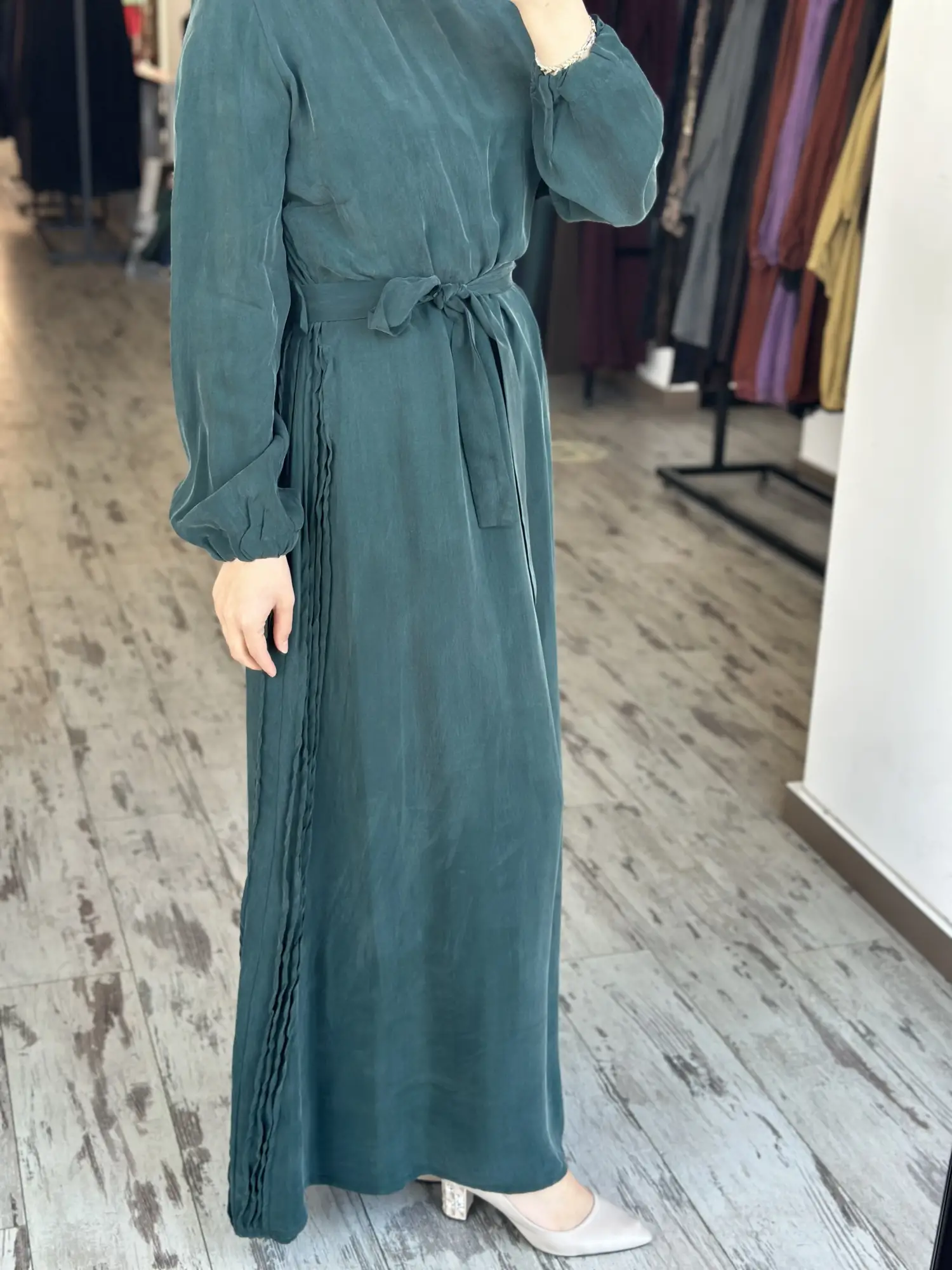 Misswhence Drape Detaylı Cupra İpek Elbise 39833