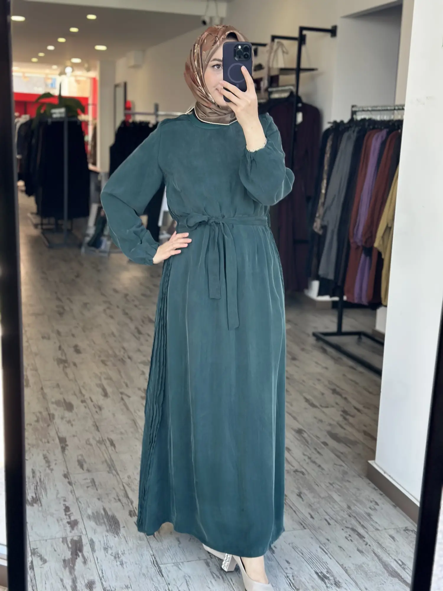 Misswhence Drape Detaylı Cupra İpek Elbise 39833