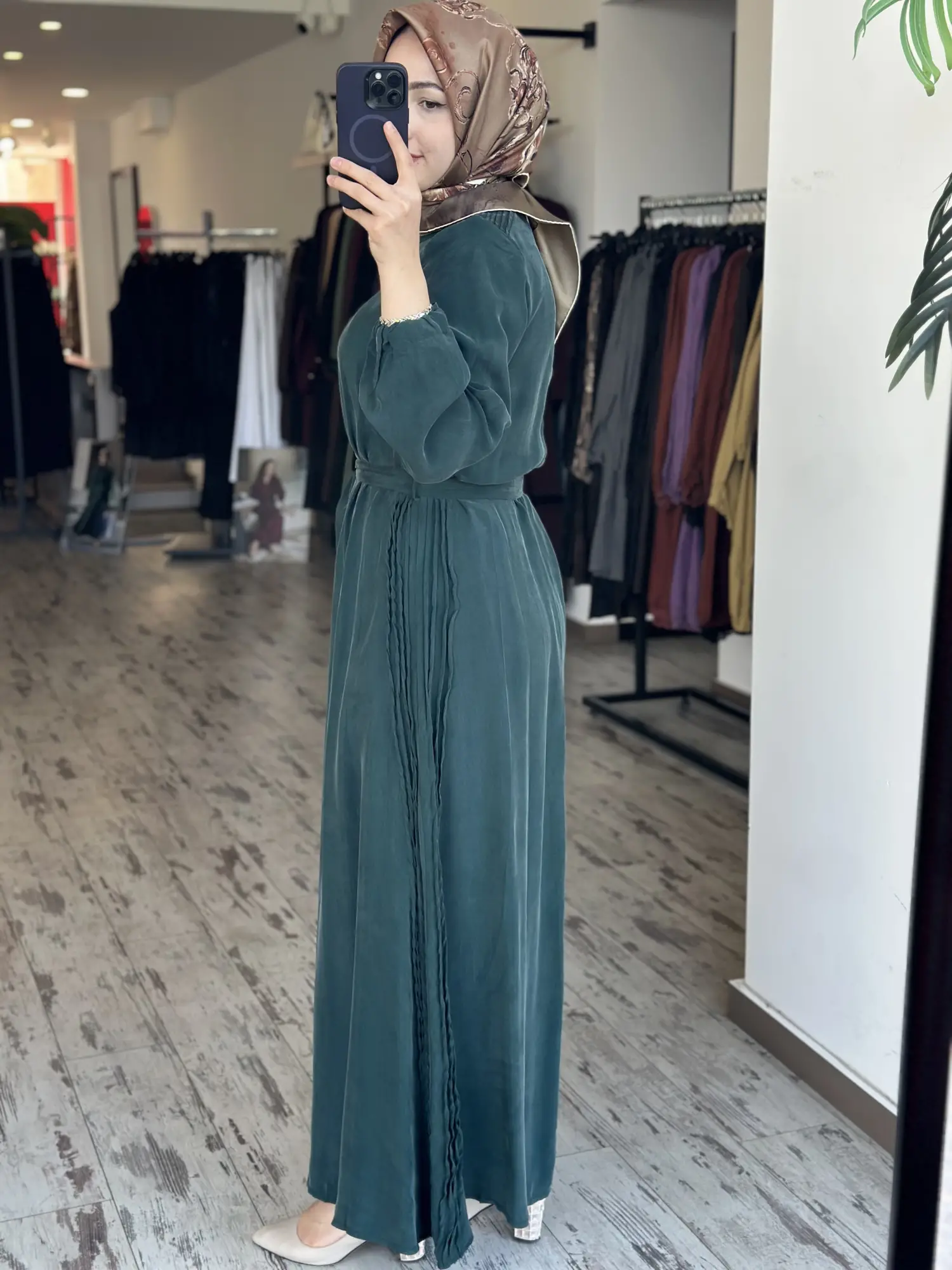 Misswhence Drape Detaylı Cupra İpek Elbise 39833