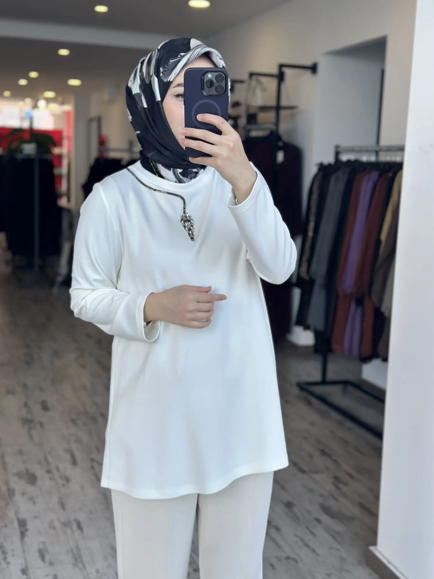 Vuu Uzun Kollu Taşlı Tunik