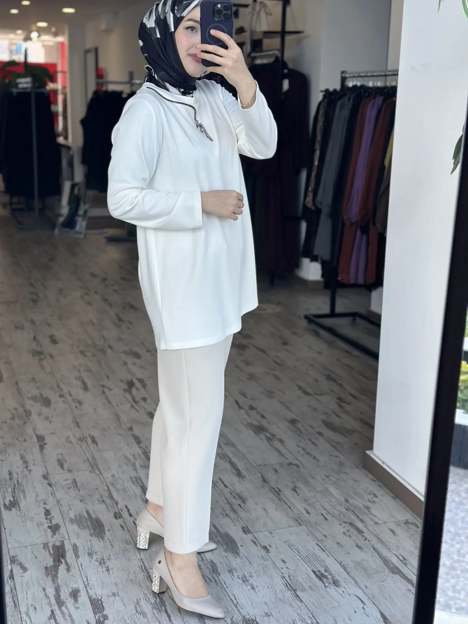 Vuu Uzun Kollu Taşlı Tunik