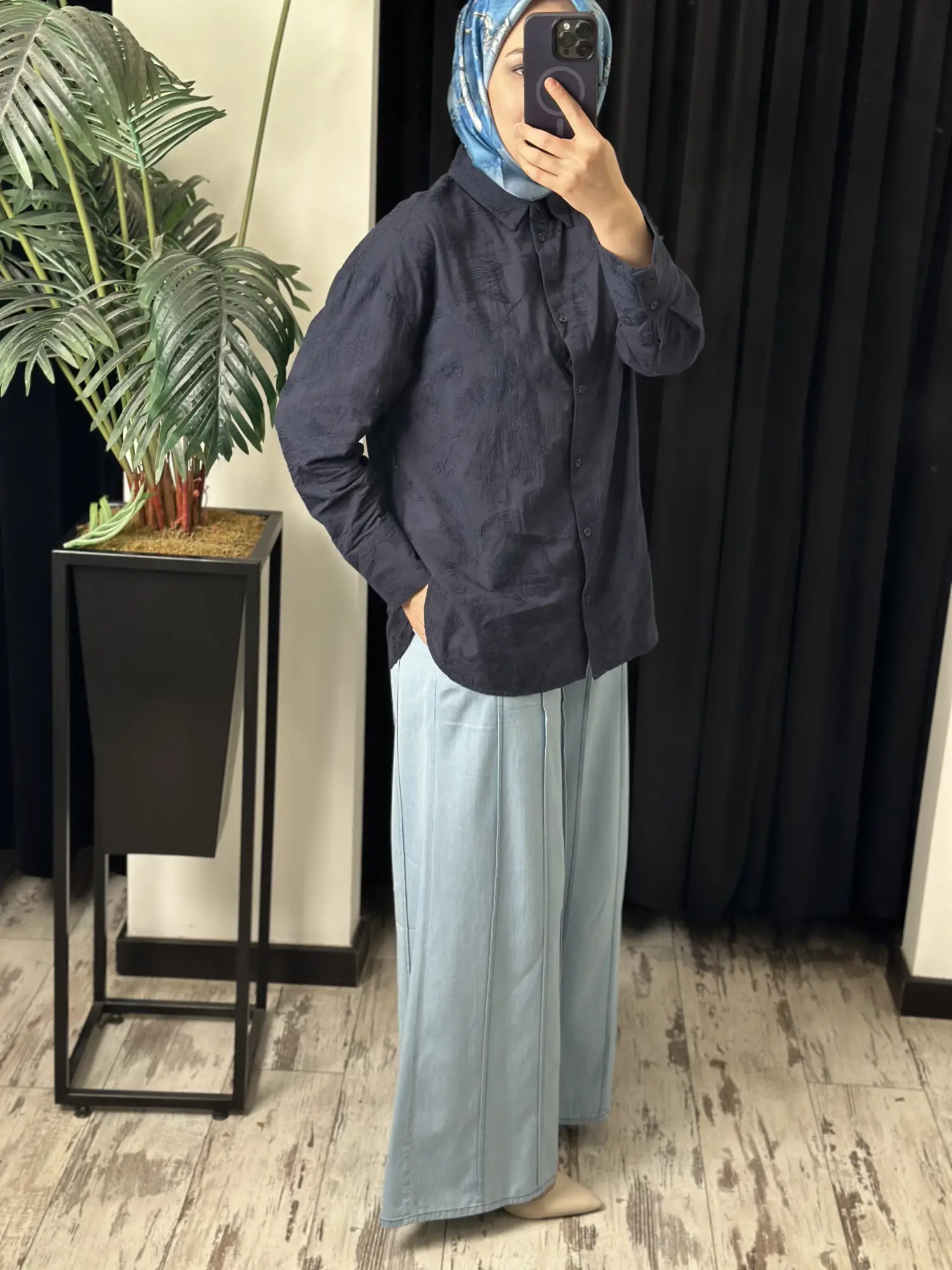 Kayra Nervür Parça Görünümlü Tensel  Pantolon KA19149