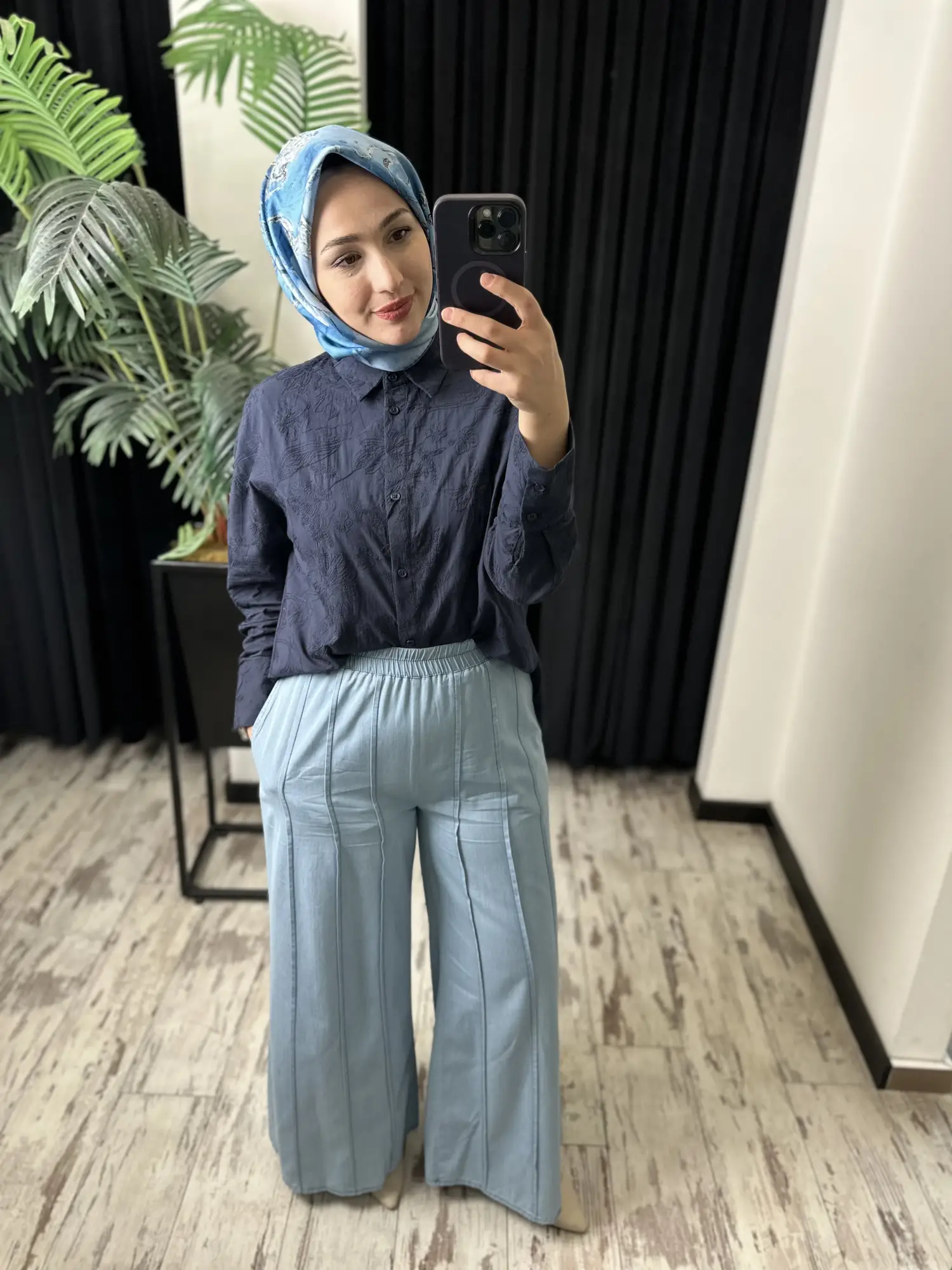 Kayra Nervür Parça Görünümlü Tensel  Pantolon KA19149