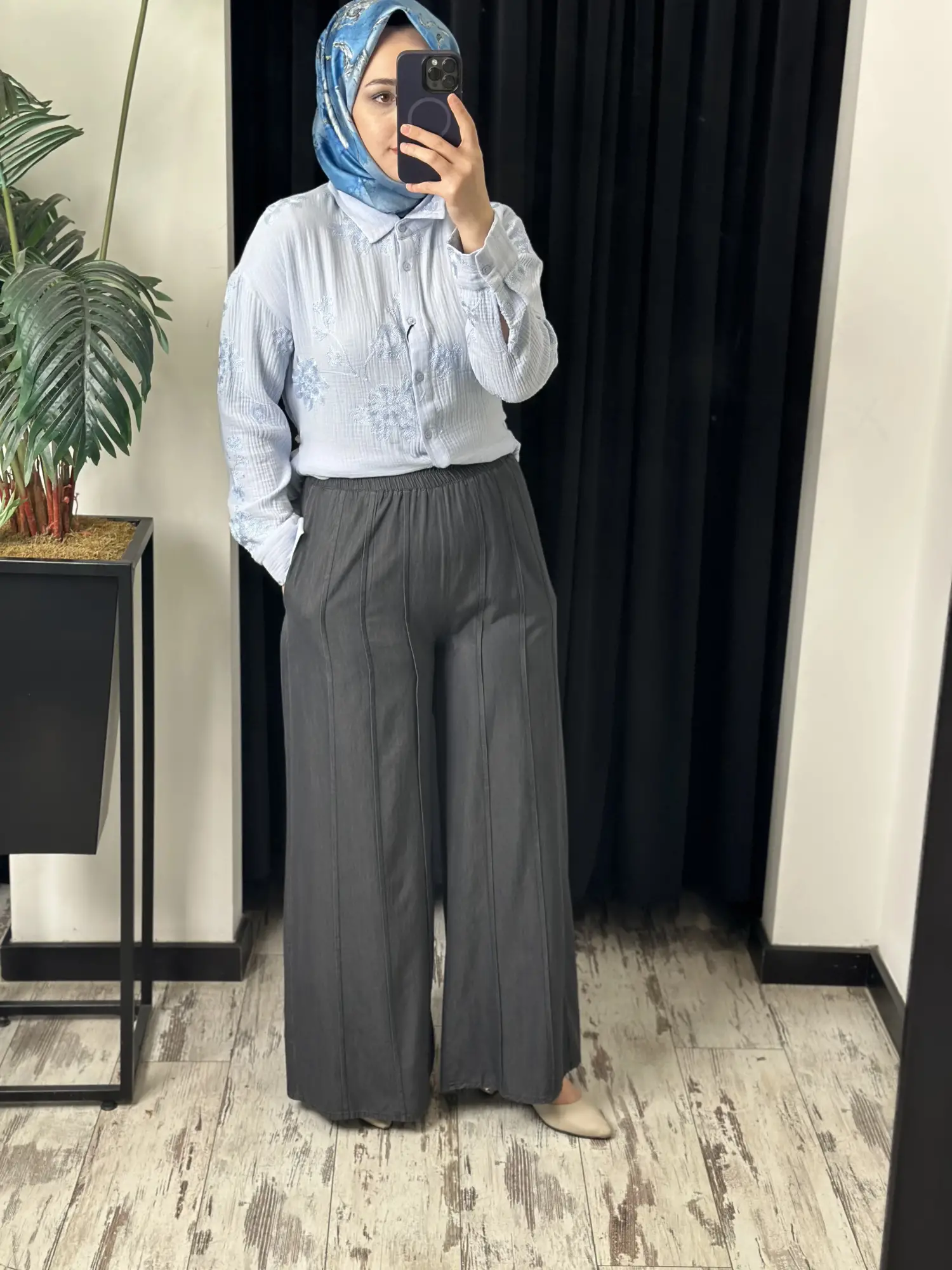 Kayra Nervür Parça Görünümlü Tensel  Pantolon KA19149