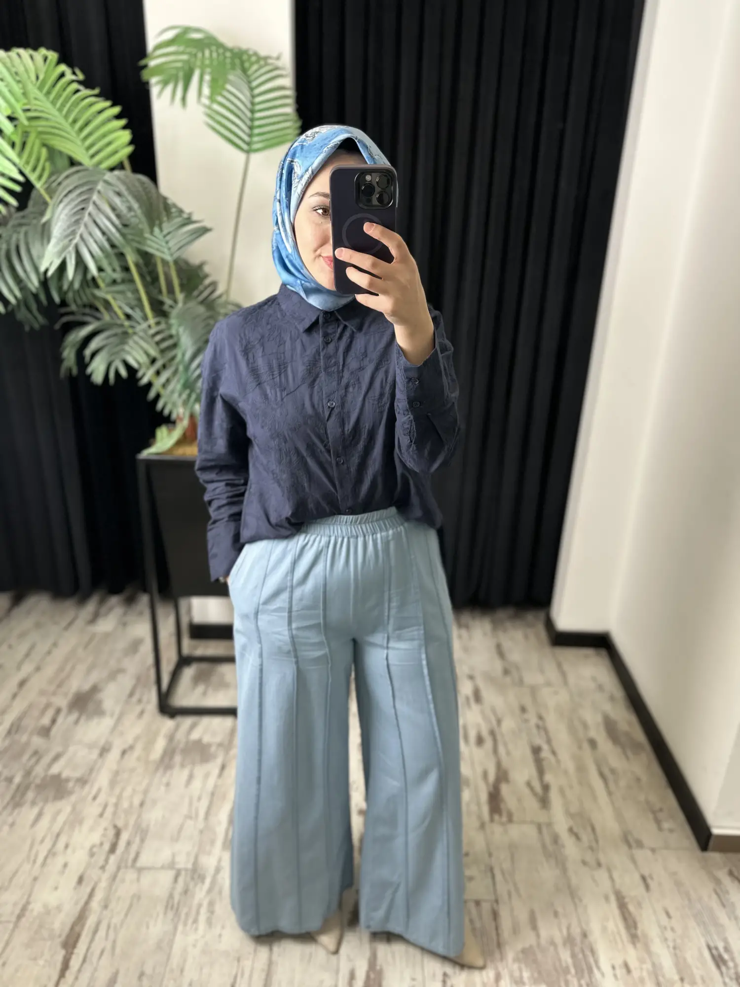 Kayra Nervür Parça Görünümlü Tensel  Pantolon KA19149