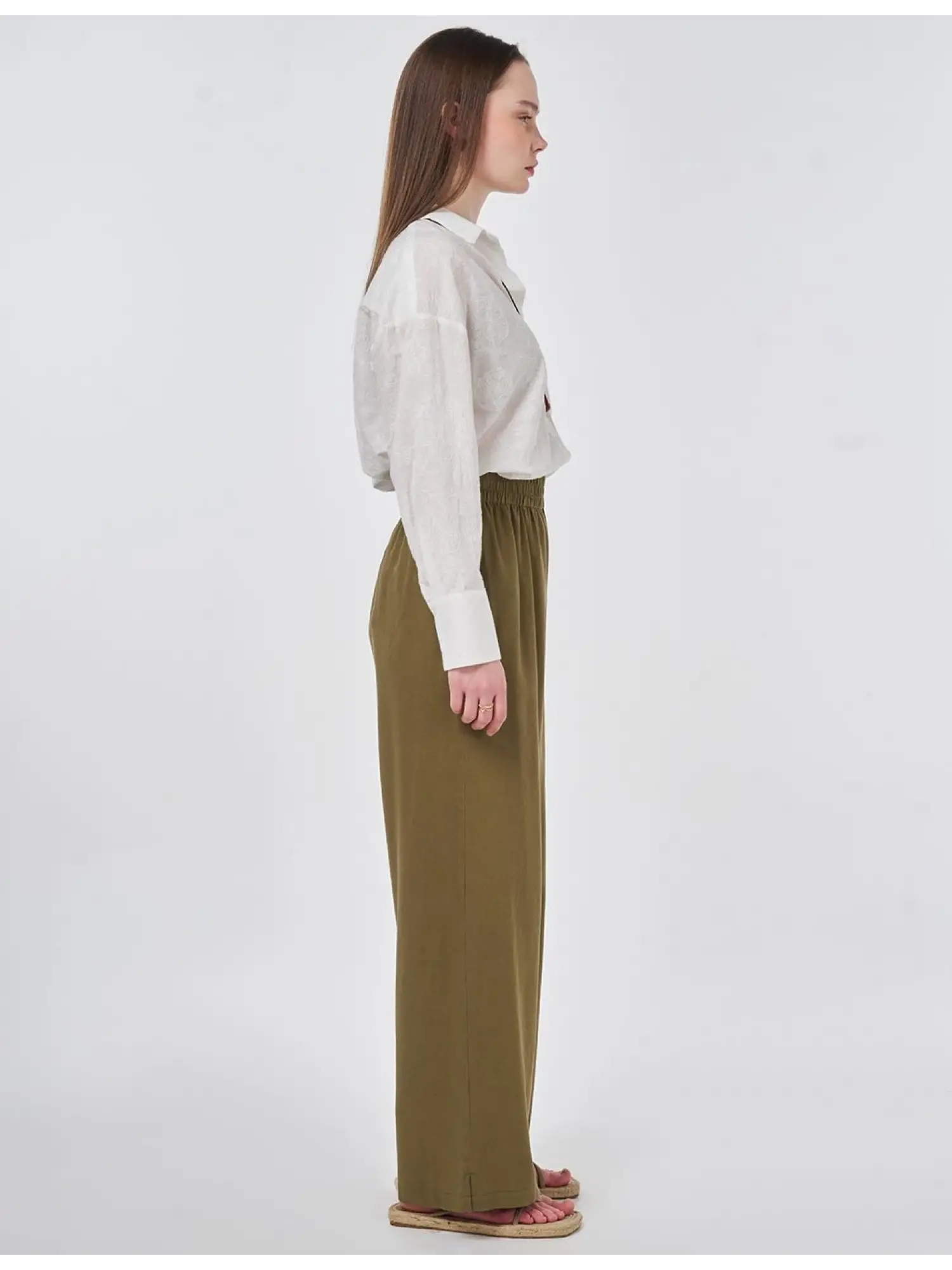 Kayra  Beli Lastikli Keten  Pantolon KA19026