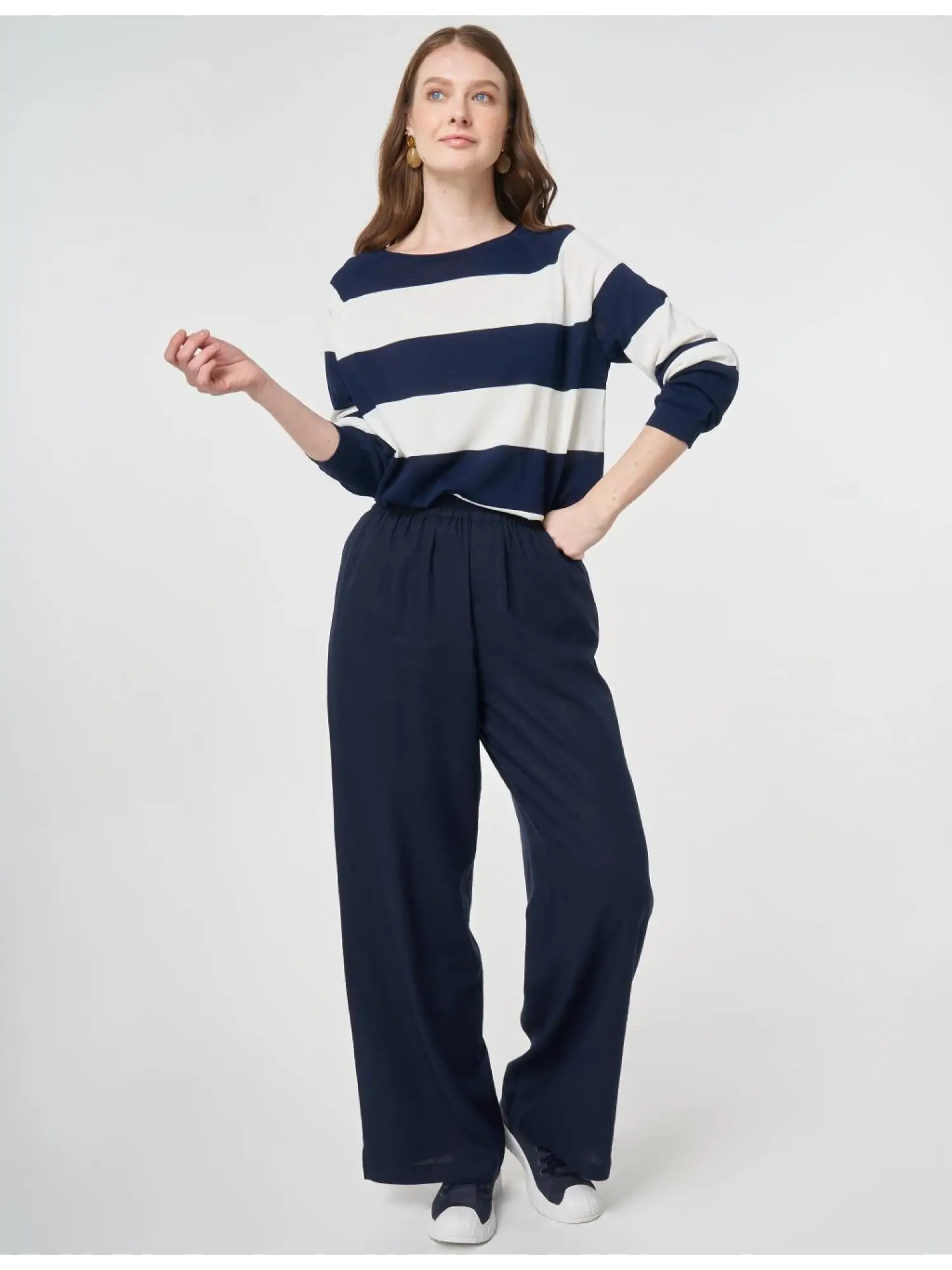 Kayra  Beli Lastikli Keten  Pantolon KA19026