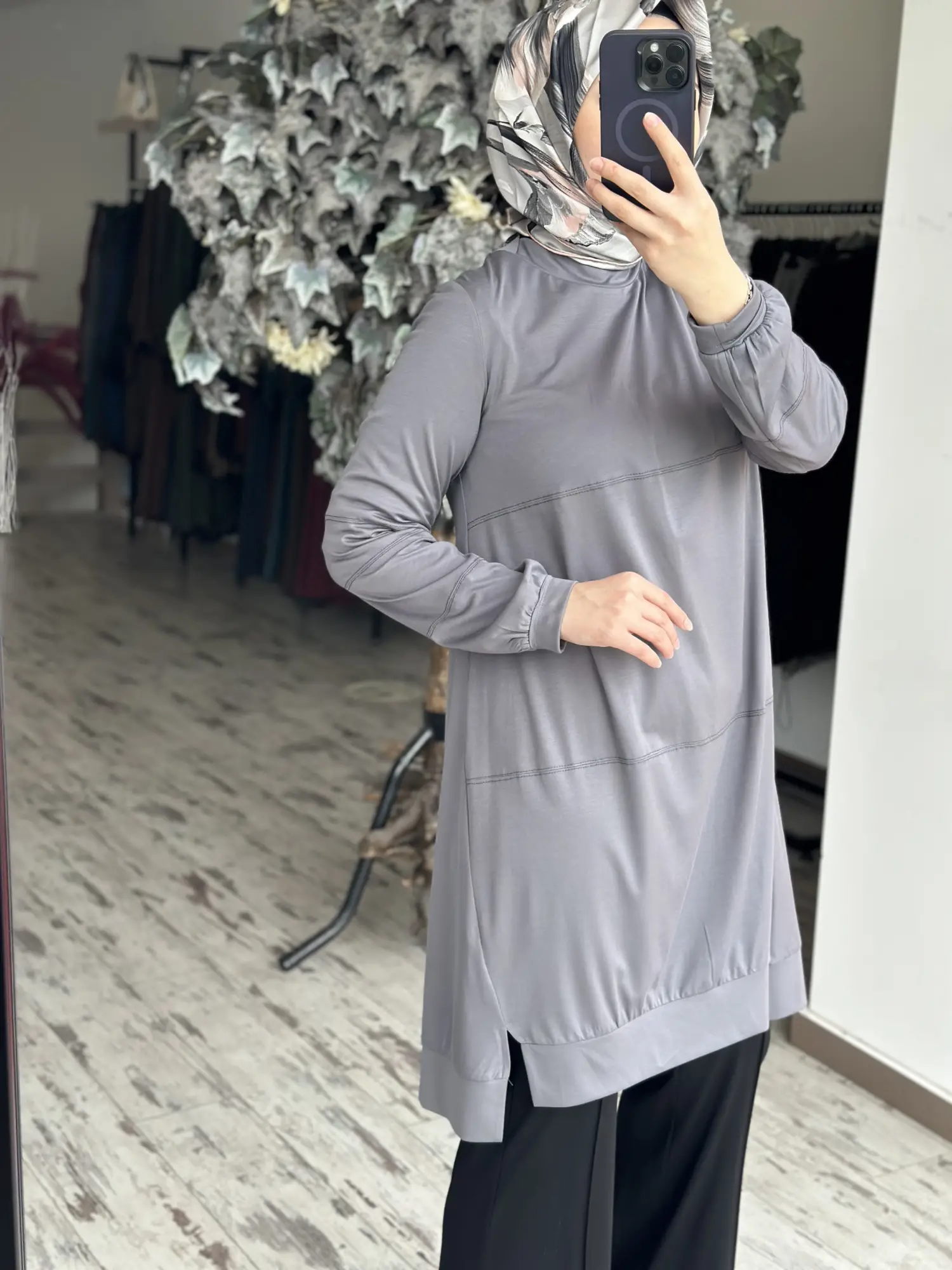 Misswhence Dikiş Detaylı Modal Penye Tunik 39030