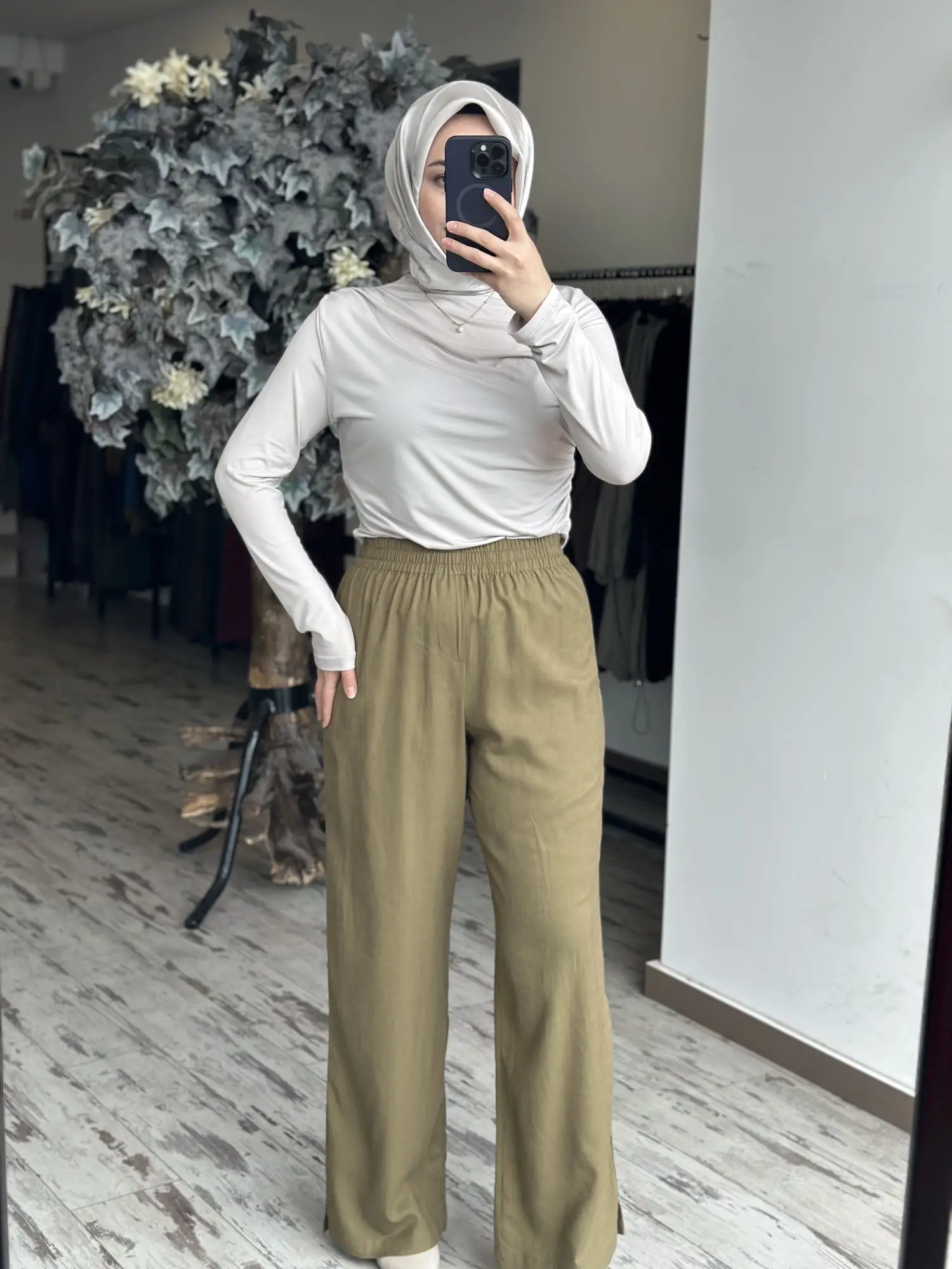 Kayra  Beli Lastikli Keten  Pantolon KA19026