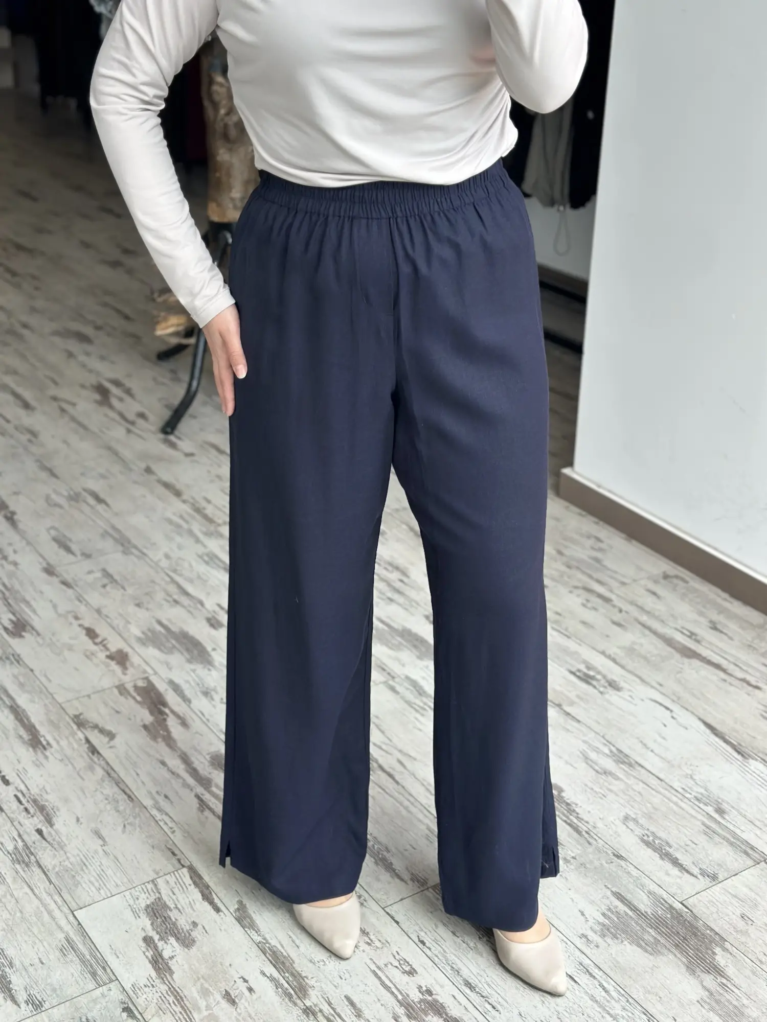 Kayra  Beli Lastikli Keten  Pantolon KA19026