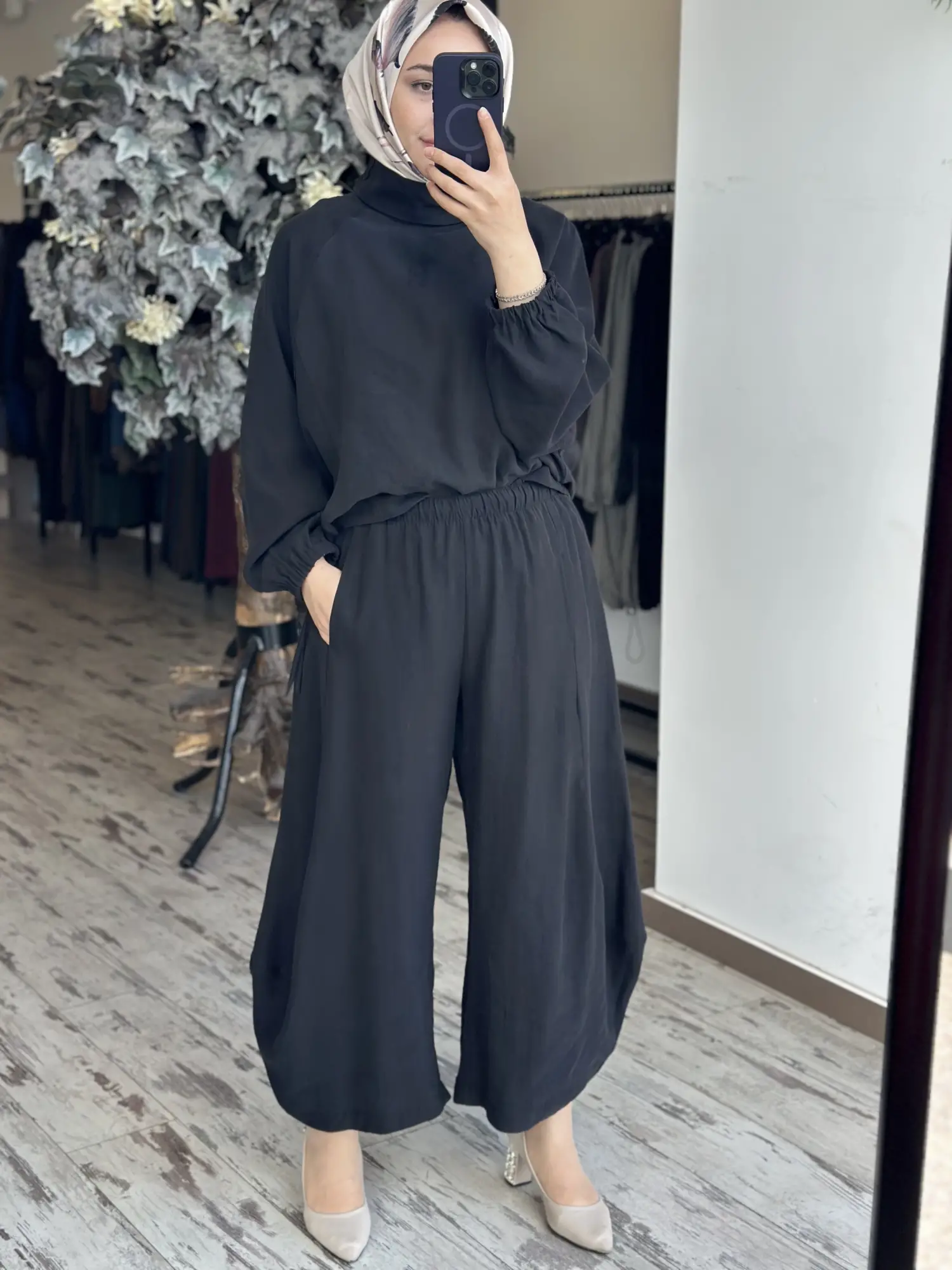 Qoos Store  Sasha Bluz Şalvar Pantolon Takım