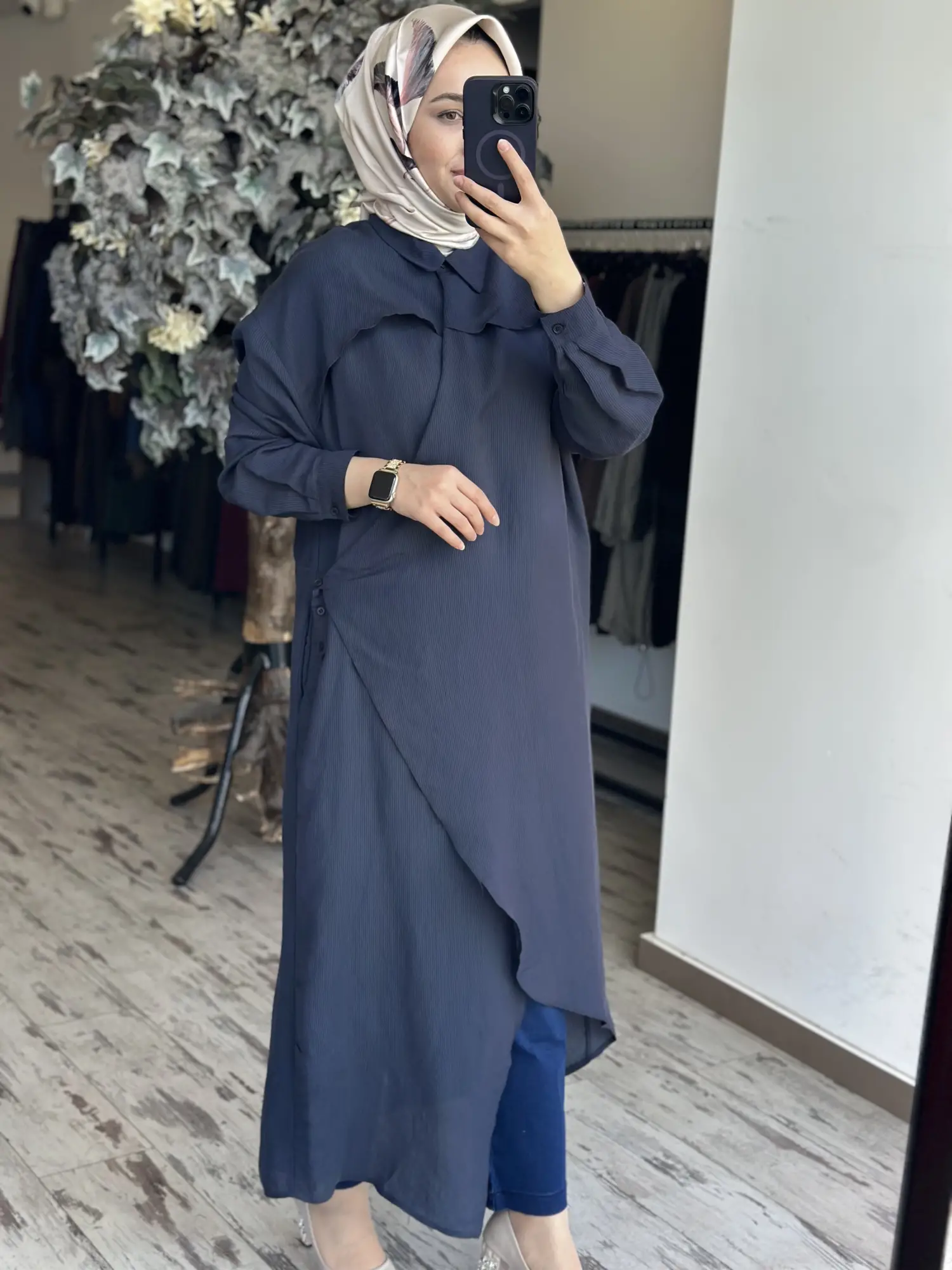 Qooq Store Gömlek Yaka Rüzgarlık Detaylı Arsen Kimono
