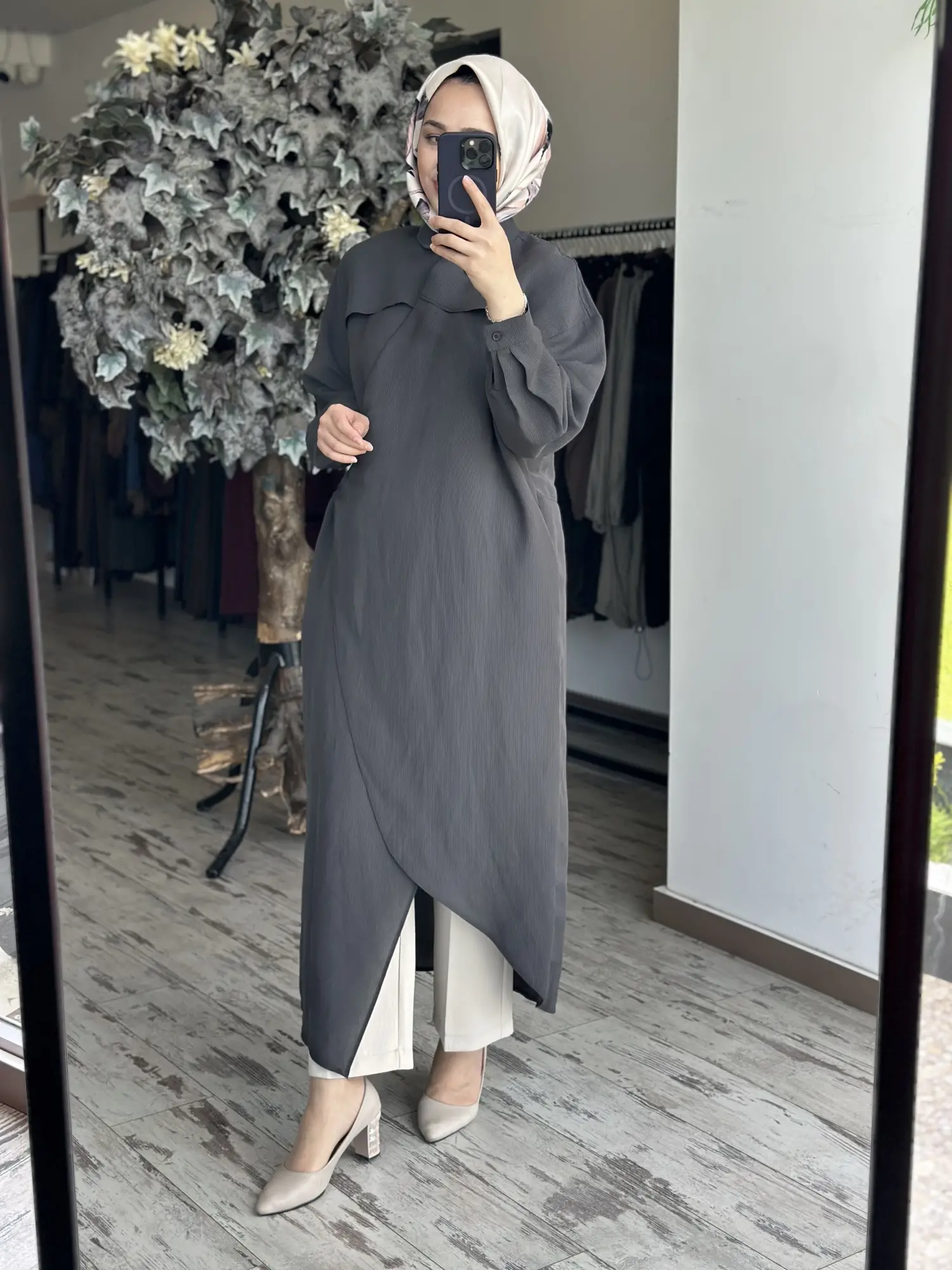 Qooq Store Gömlek Yaka Rüzgarlık Detaylı Arsen Kimono