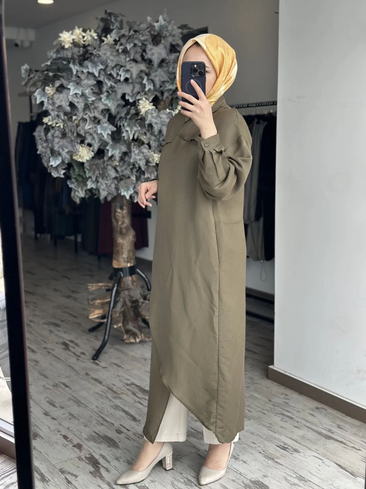 Qooq Store Gömlek Yaka Rüzgarlık Detaylı Arsen Kimono