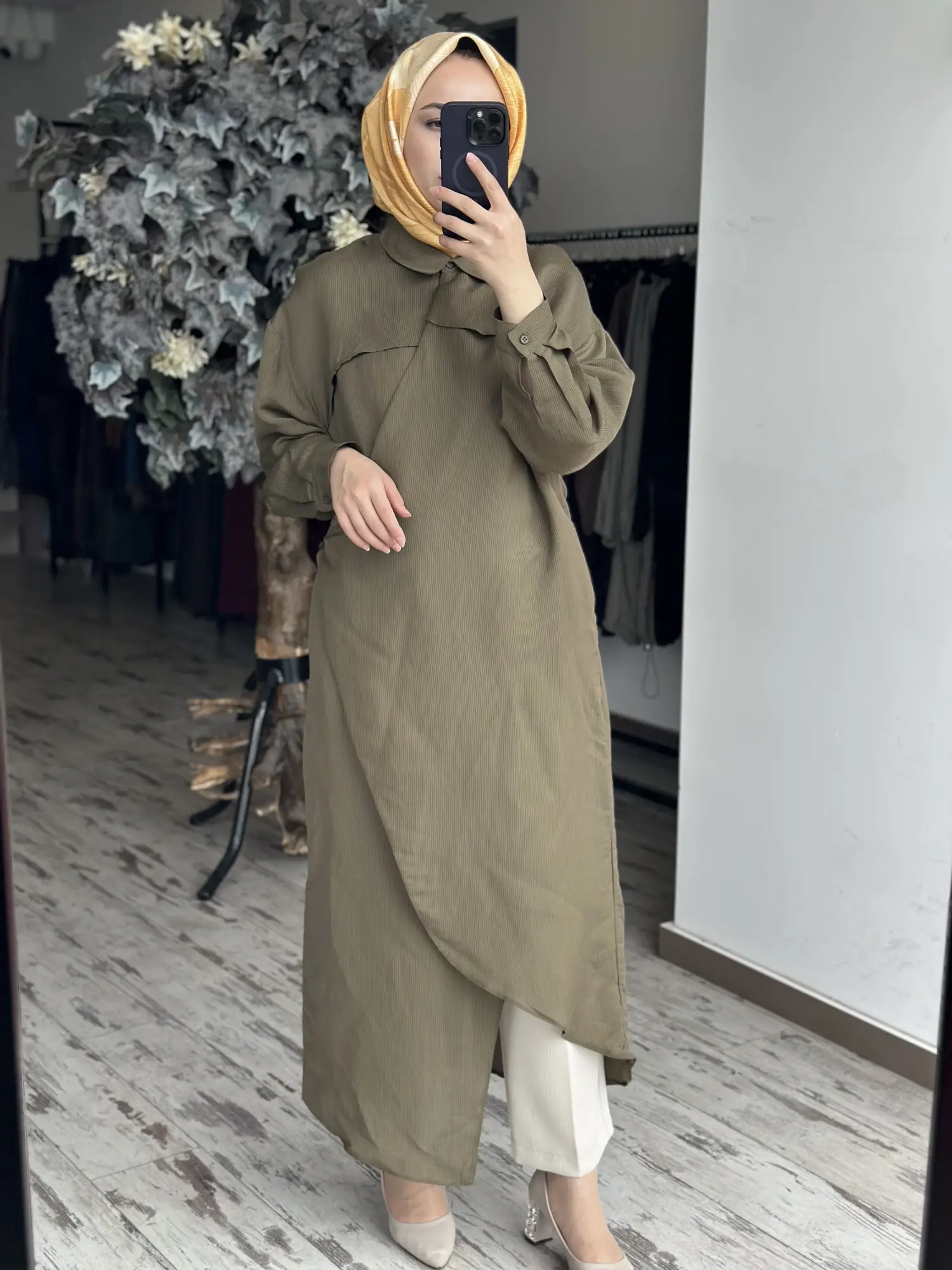Qooq Store Gömlek Yaka Rüzgarlık Detaylı Arsen Kimono