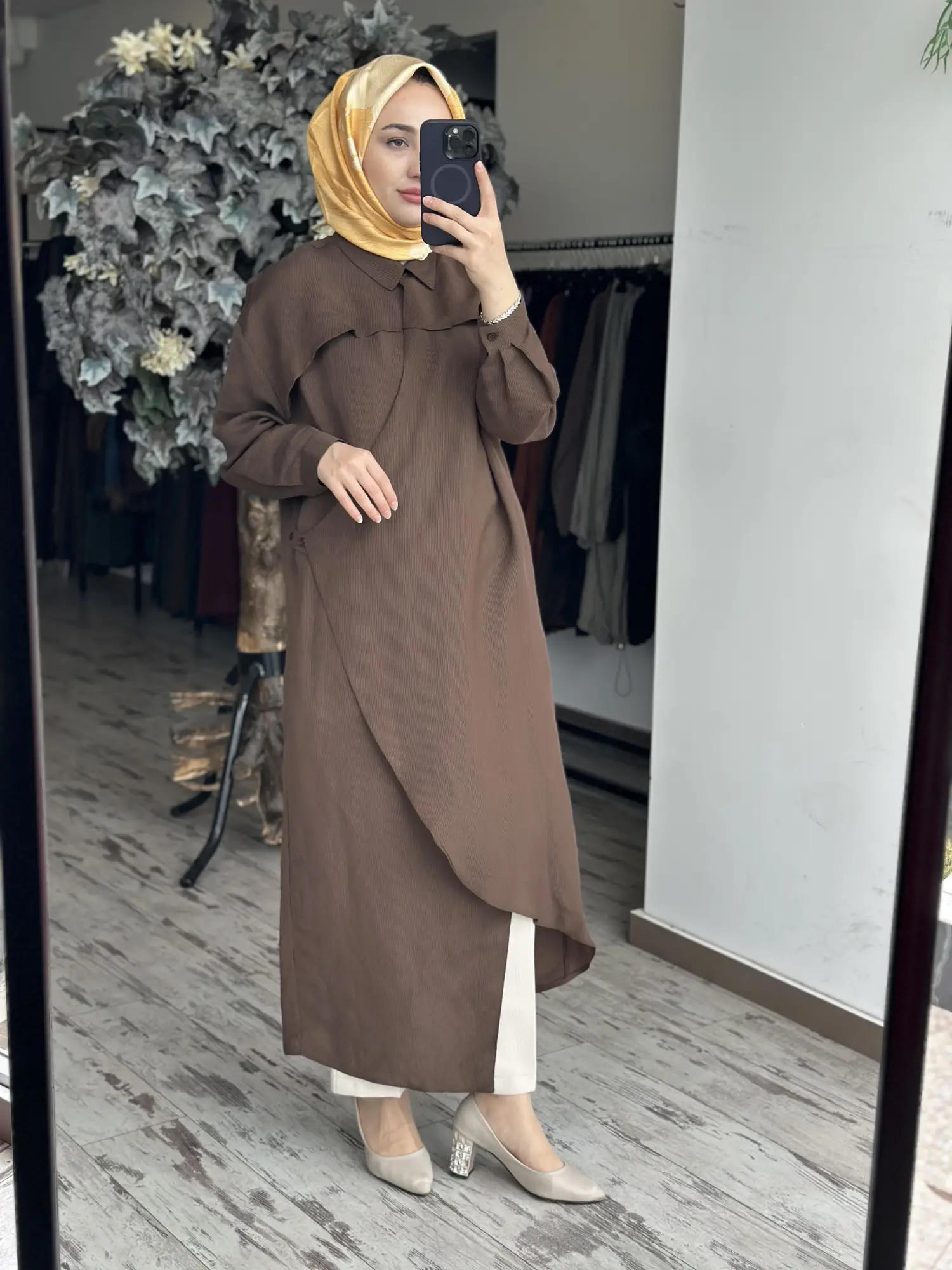 Qooq Store Gömlek Yaka Rüzgarlık Detaylı Arsen Kimono