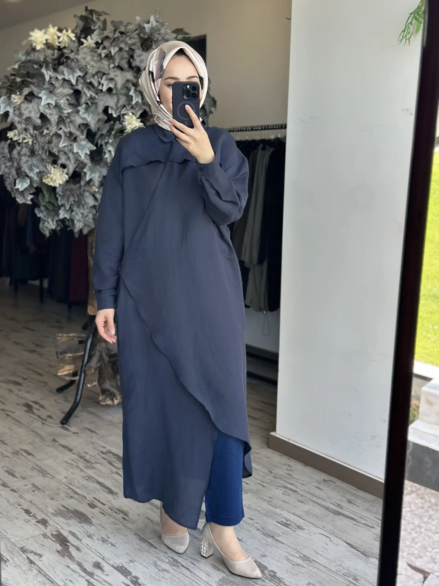 Qooq Store Gömlek Yaka Rüzgarlık Detaylı Arsen Kimono