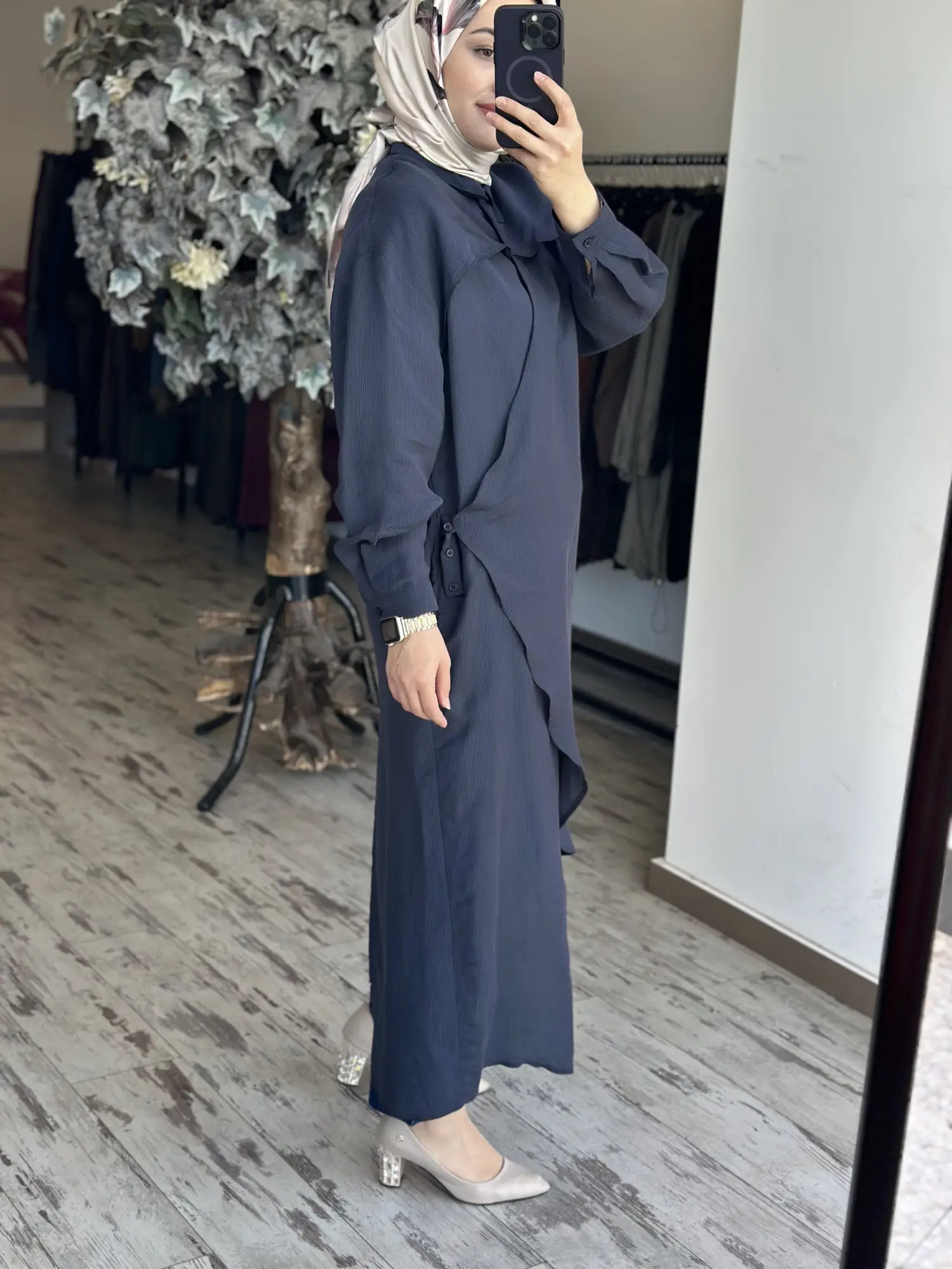 Qooq Store Gömlek Yaka Rüzgarlık Detaylı Arsen Kimono