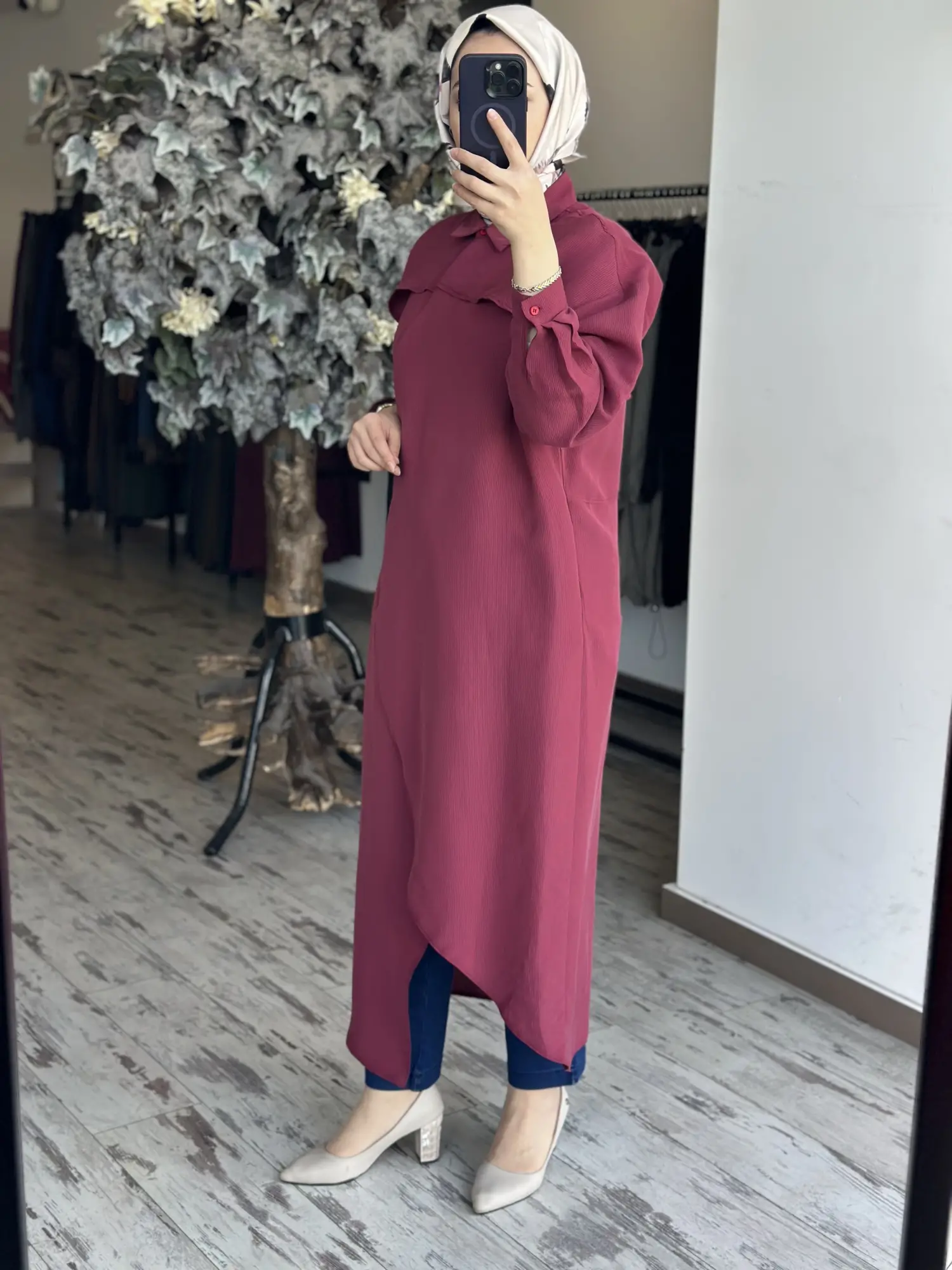 Qooq Store Gömlek Yaka Rüzgarlık Detaylı Arsen Kimono