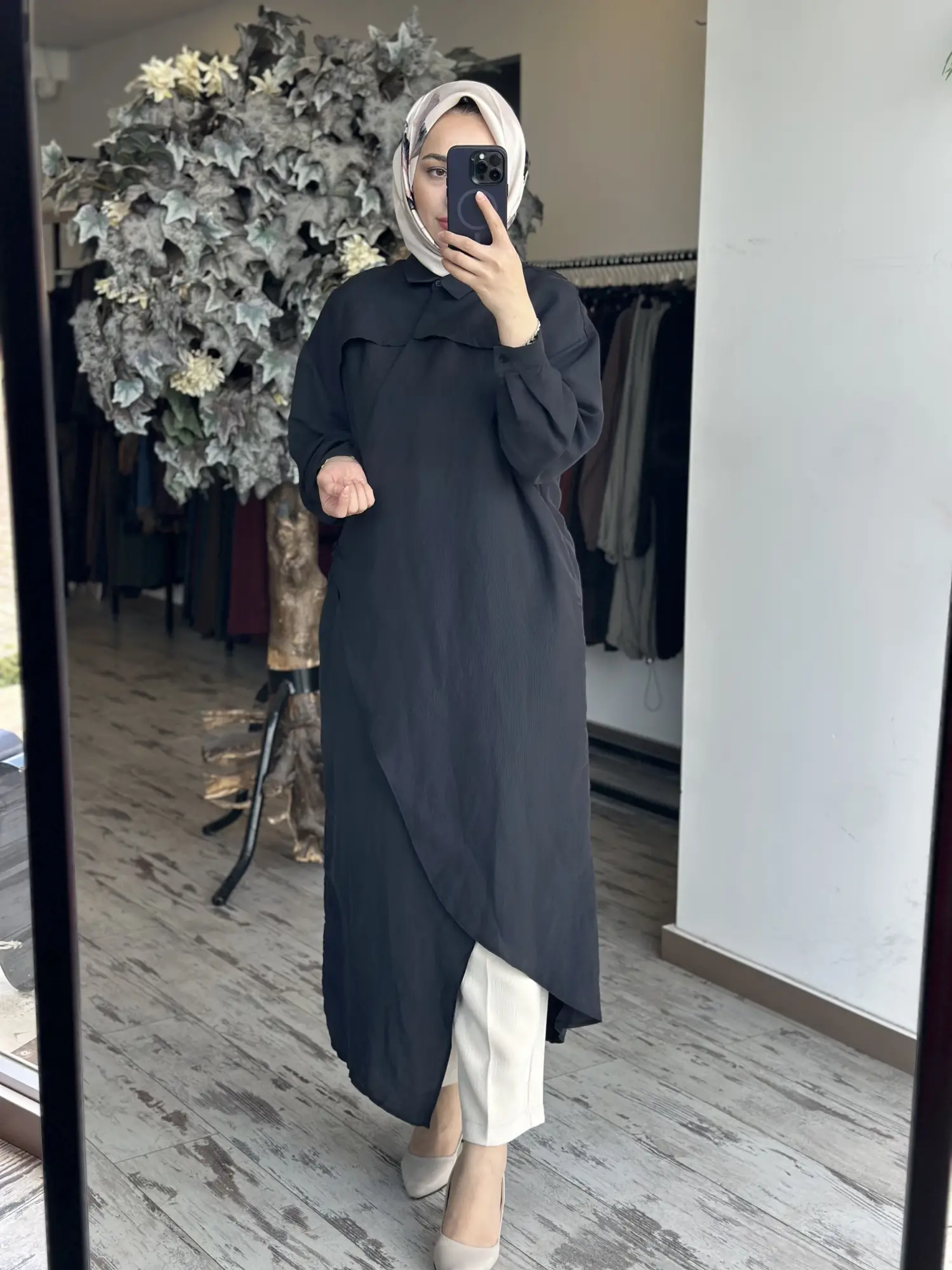 Qooq Store Gömlek Yaka Rüzgarlık Detaylı Arsen Kimono