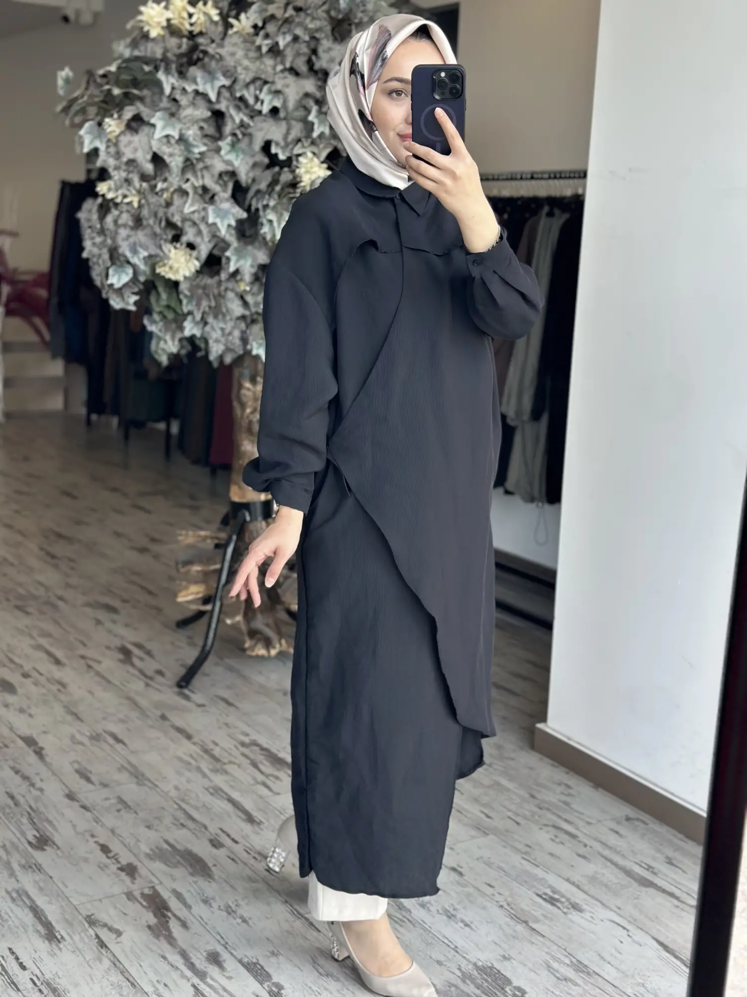 Qooq Store Gömlek Yaka Rüzgarlık Detaylı Arsen Kimono