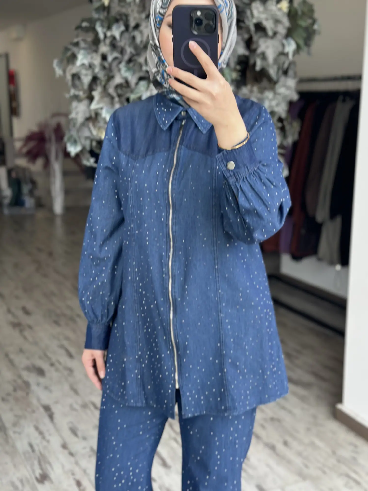 Kayra Taş Detaylı Tensel Kot Kap Pantolon Takım KA76022
