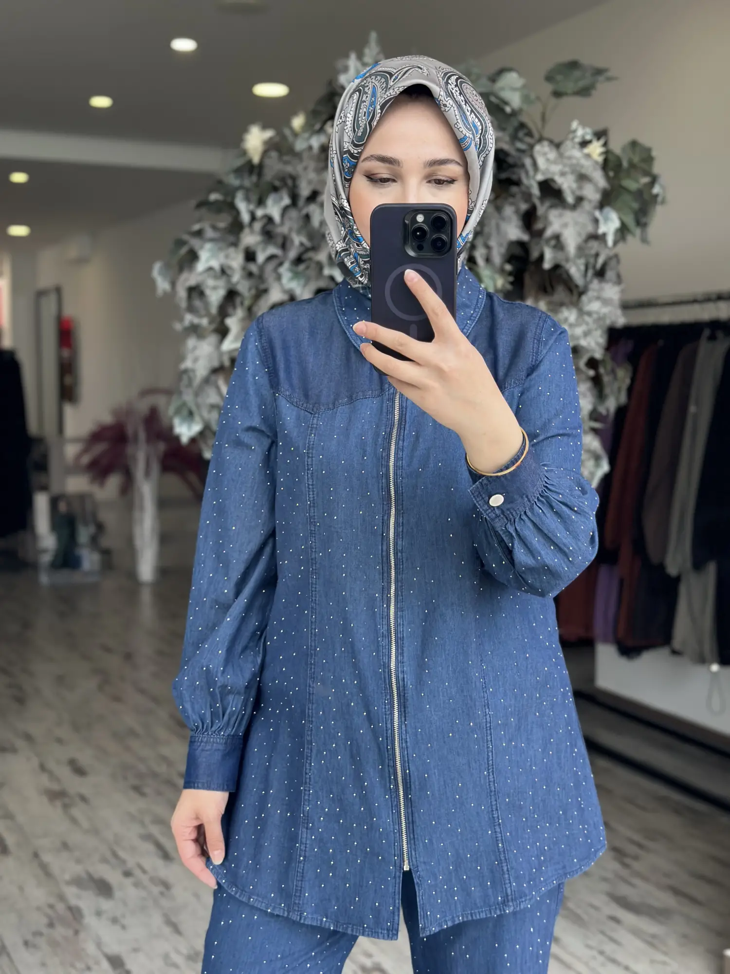 Kayra Taş Detaylı Tensel Kot Kap Pantolon Takım KA76022