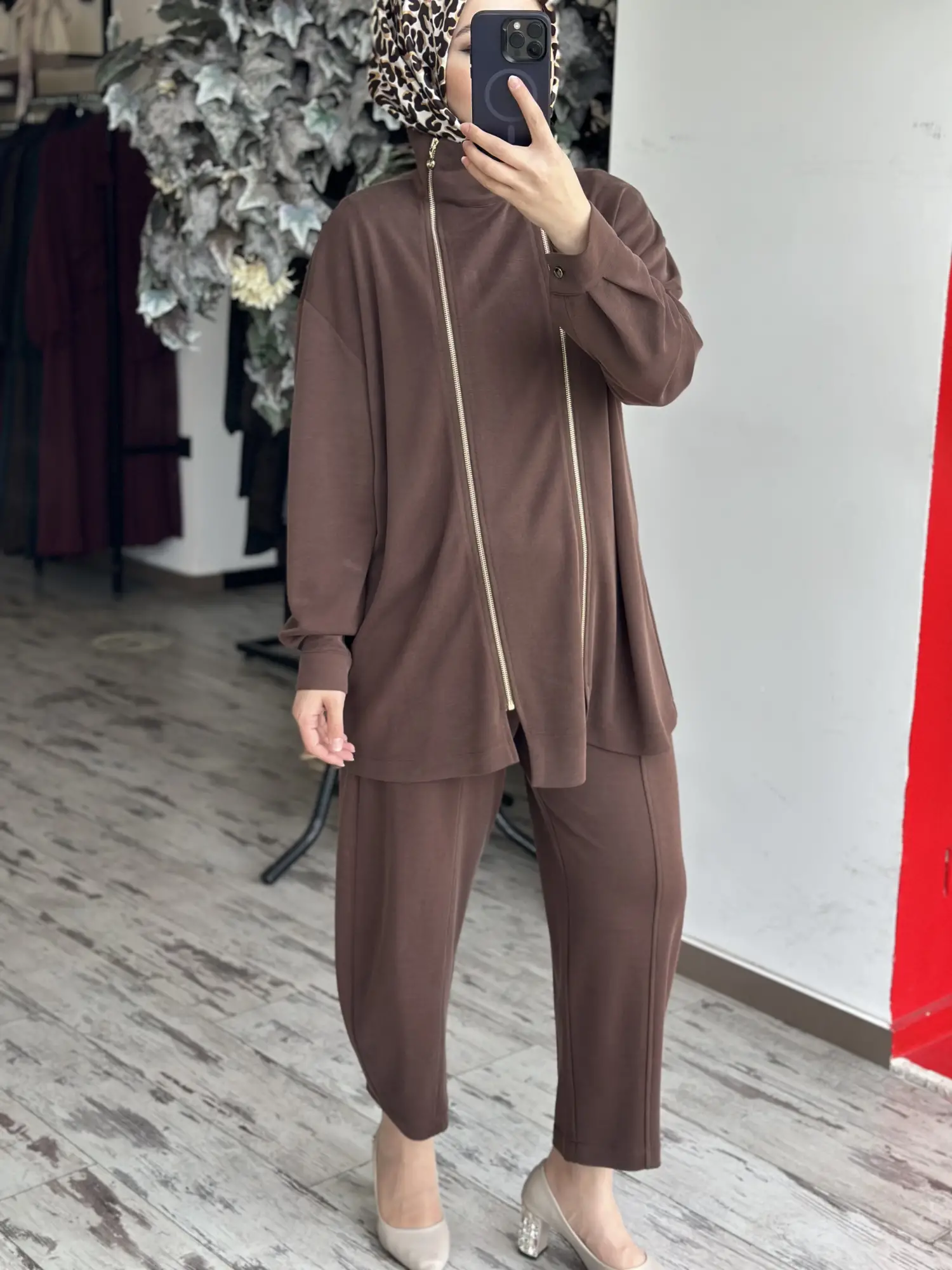 Ghisa Fermuar Detaylı Kap Pantolon Takım G9241