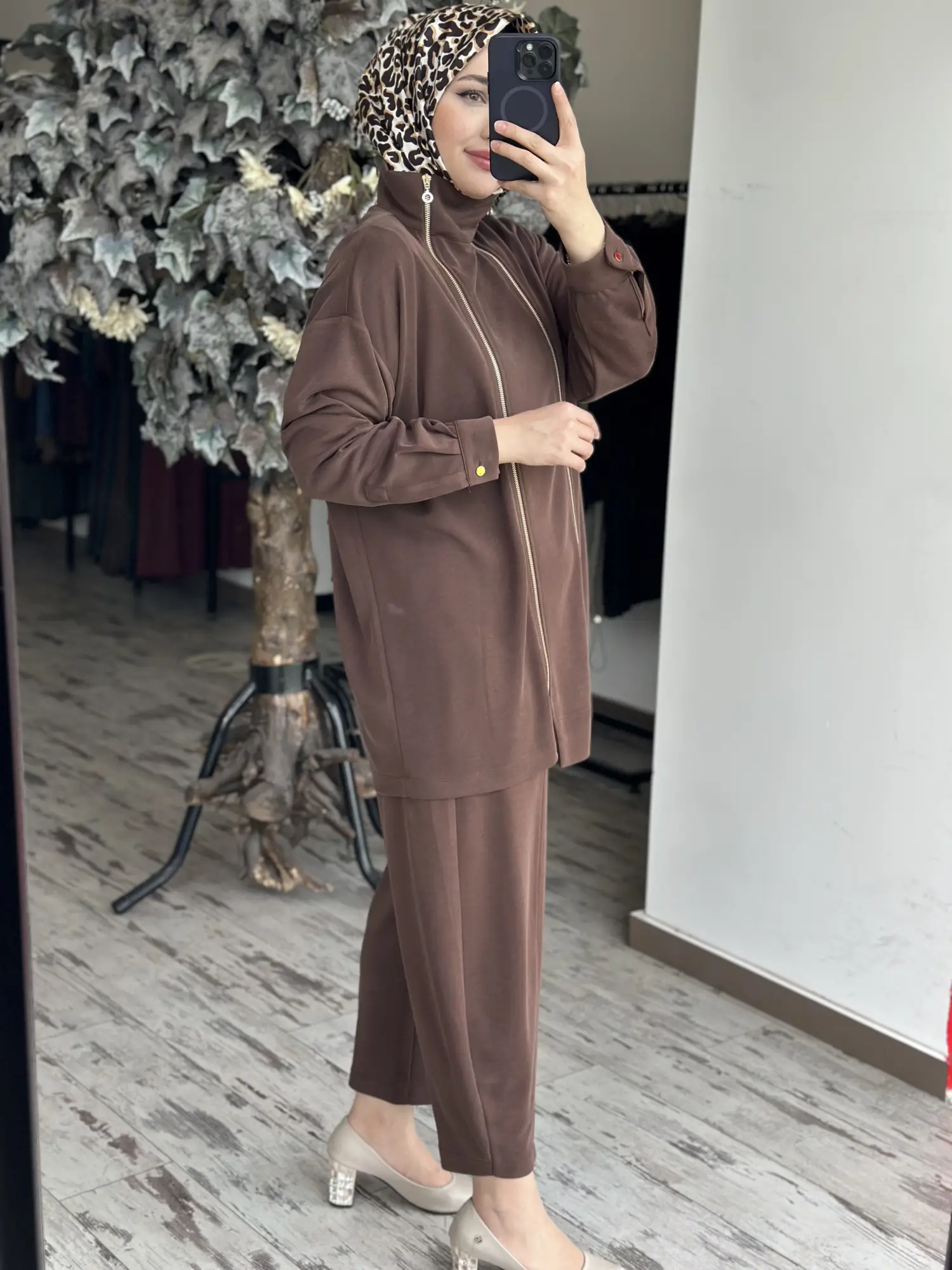 Ghisa Fermuar Detaylı Kap Pantolon Takım G9241
