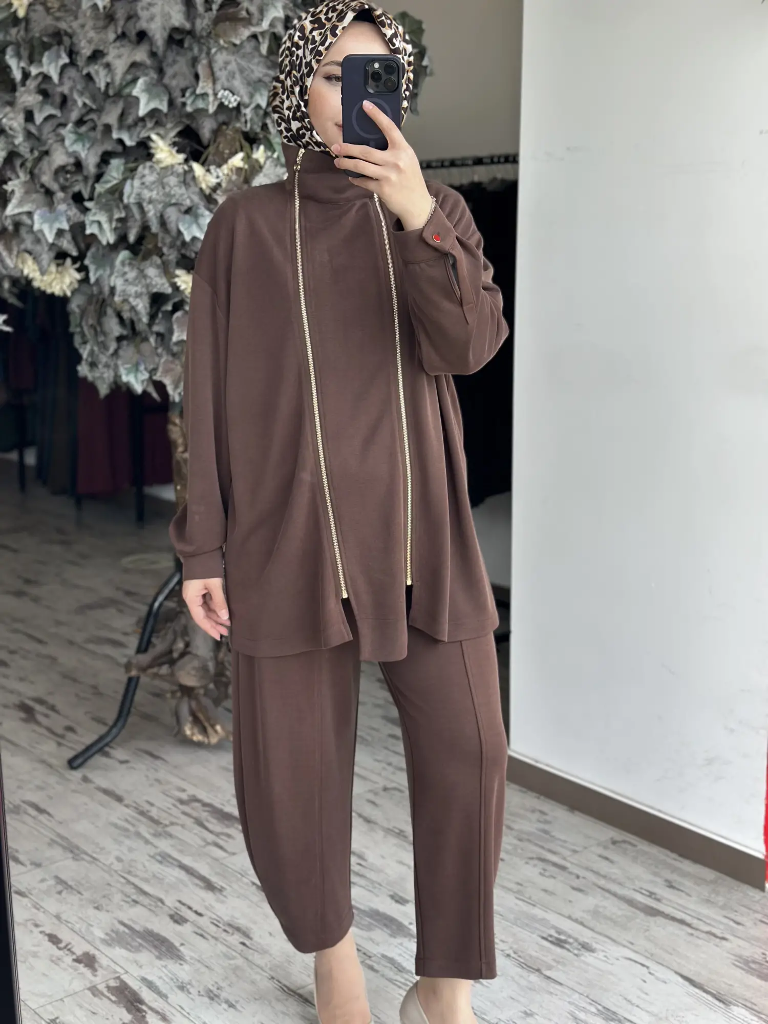 Ghisa Fermuar Detaylı Kap Pantolon Takım G9241