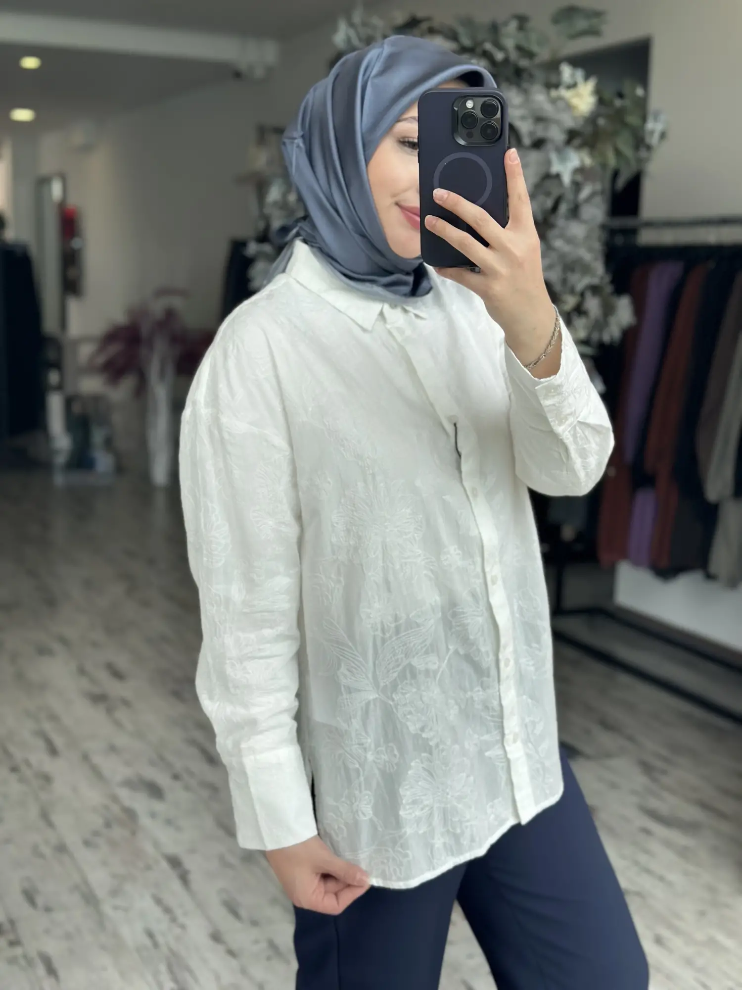 Kayra Nakış İşleme  Detaylı Gömlek KA11013