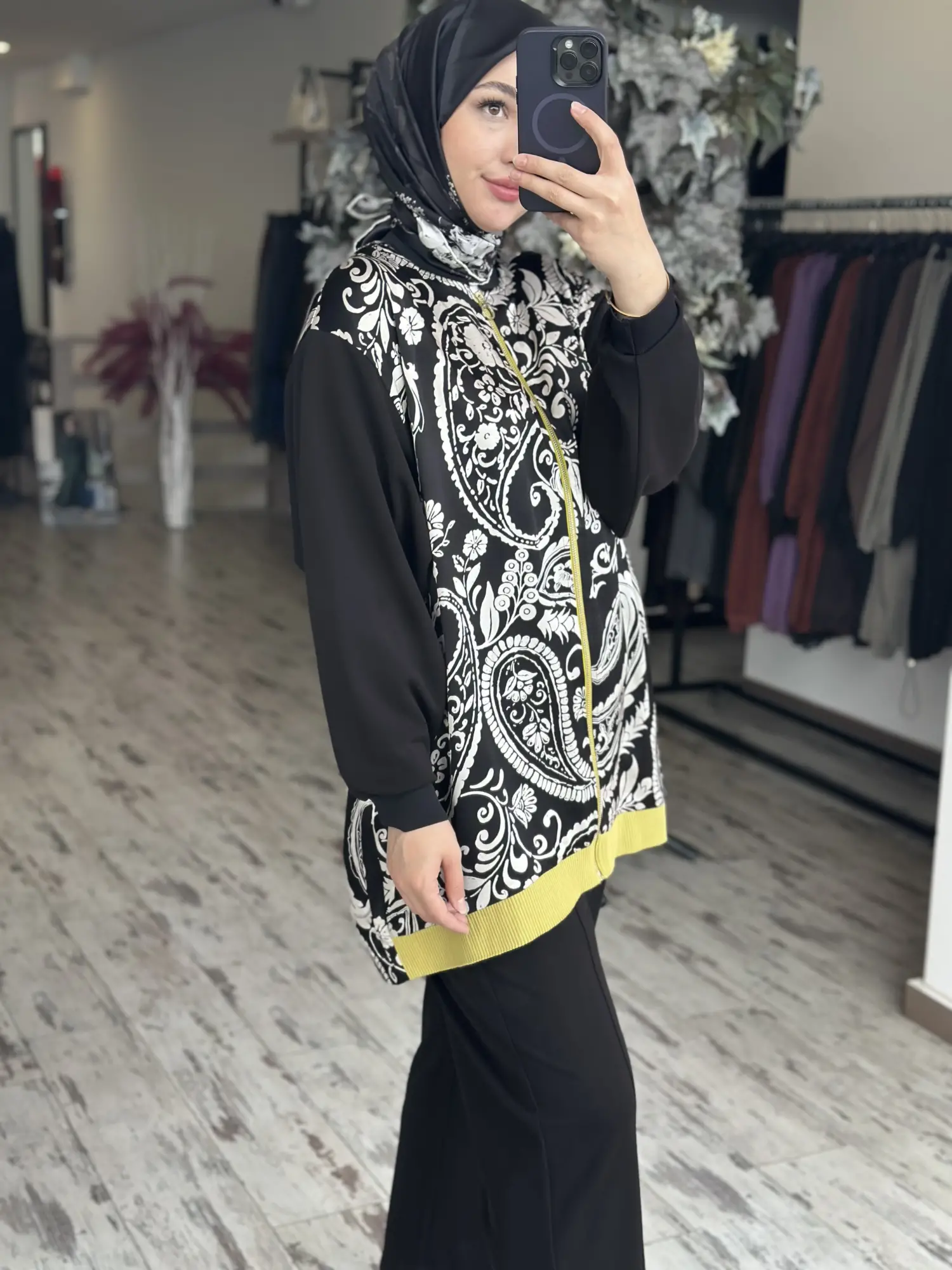 Ghisa  Desenli Saten Kap Pantolon Takım G9228