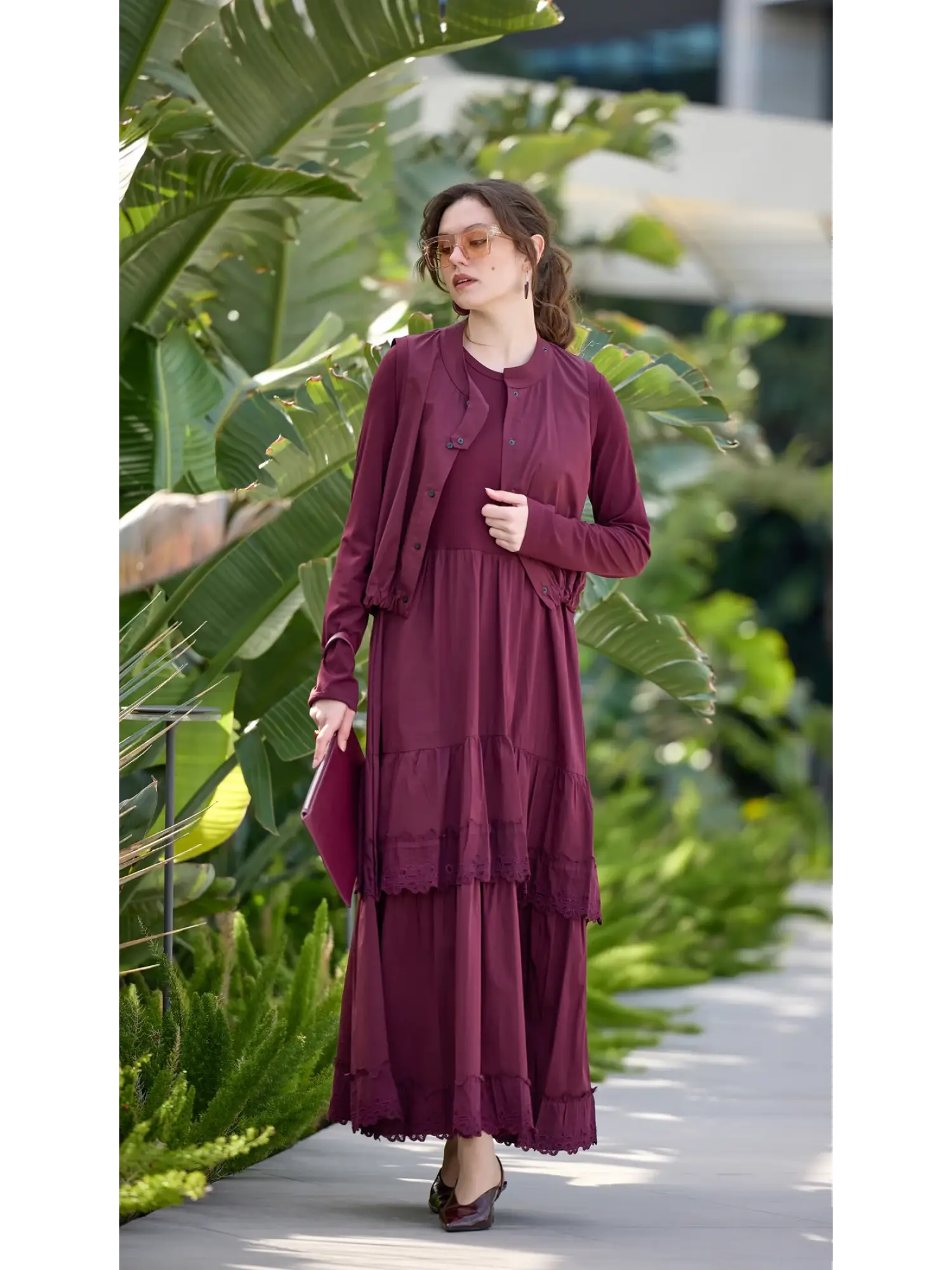 Misswhence Yelekli Dikiş Ve Brode Detaylı Elbise 39834