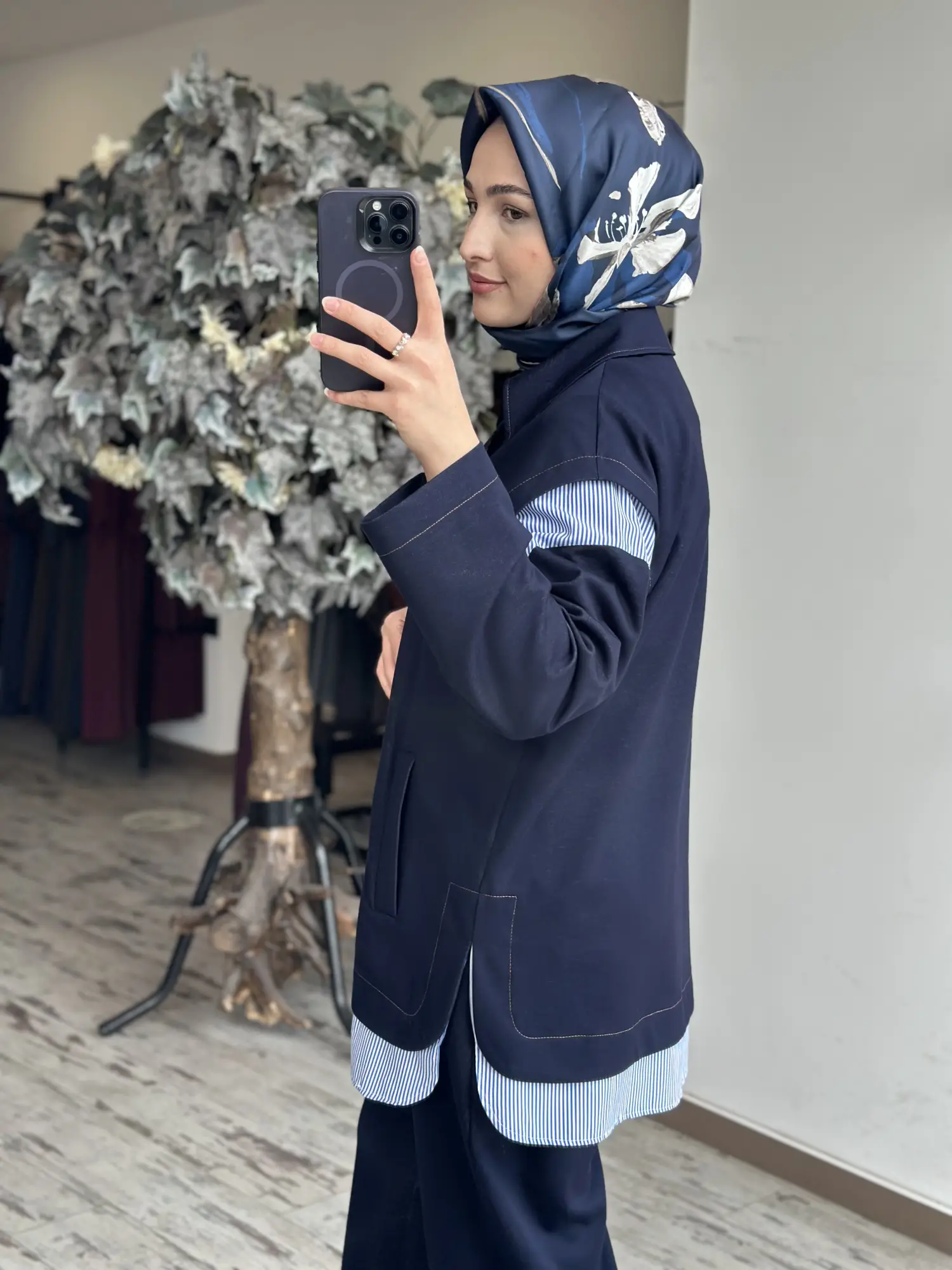 Ghisa Kot Görünümlü Çizgli Kombinli Kap Pantolon Takım G9136