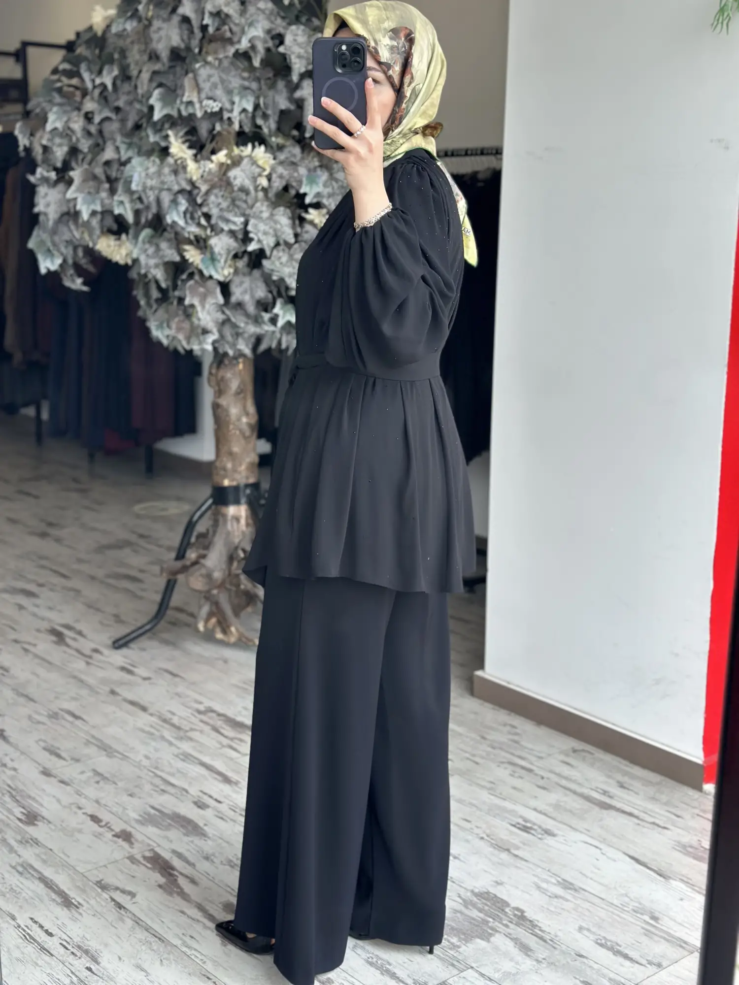 SENNA Veluna Taş Baskılı Şık Tunik Pantolon Takım SD2622005