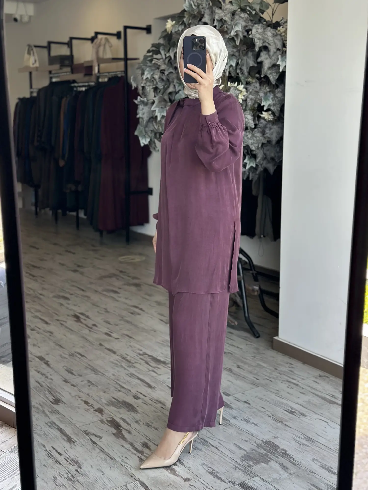 Almarwah Yakası Kemer Detaylı Tunik Pantolon Takım 202886