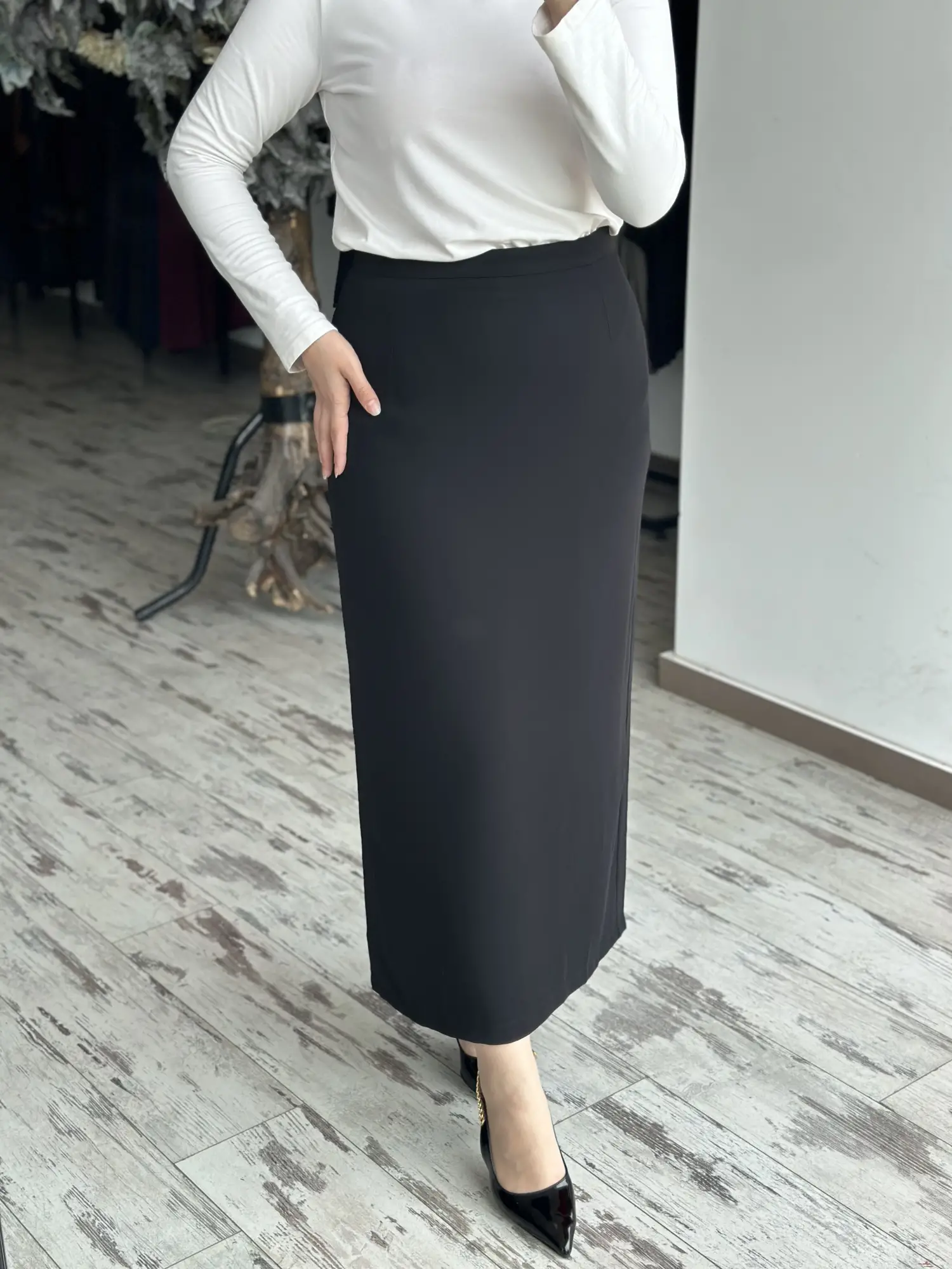 Almarwah Astarlı Krep Kalem Etek 90701
