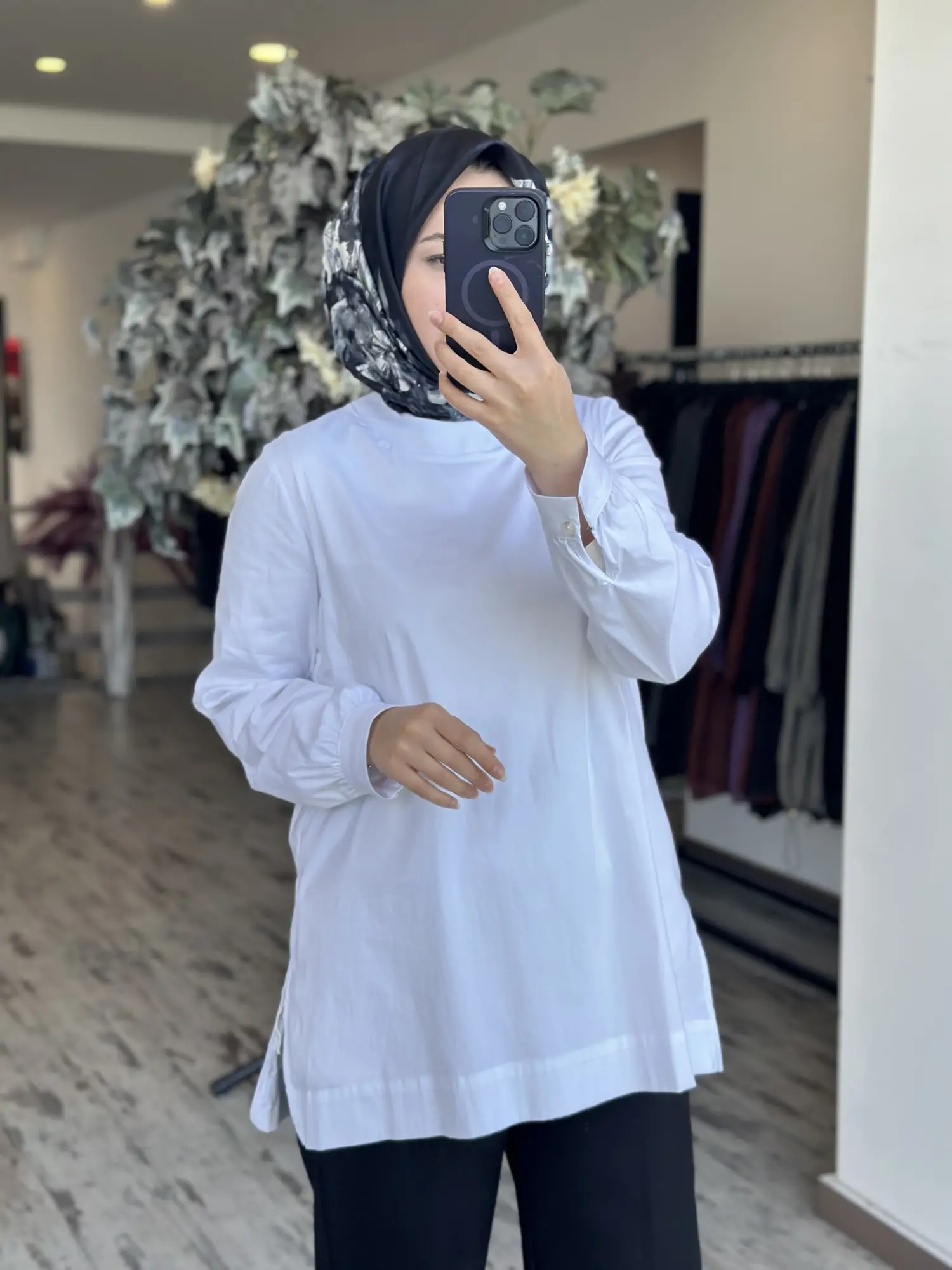 Almarwah Yanı Yırtmaçlı Poplin Tunik 102218