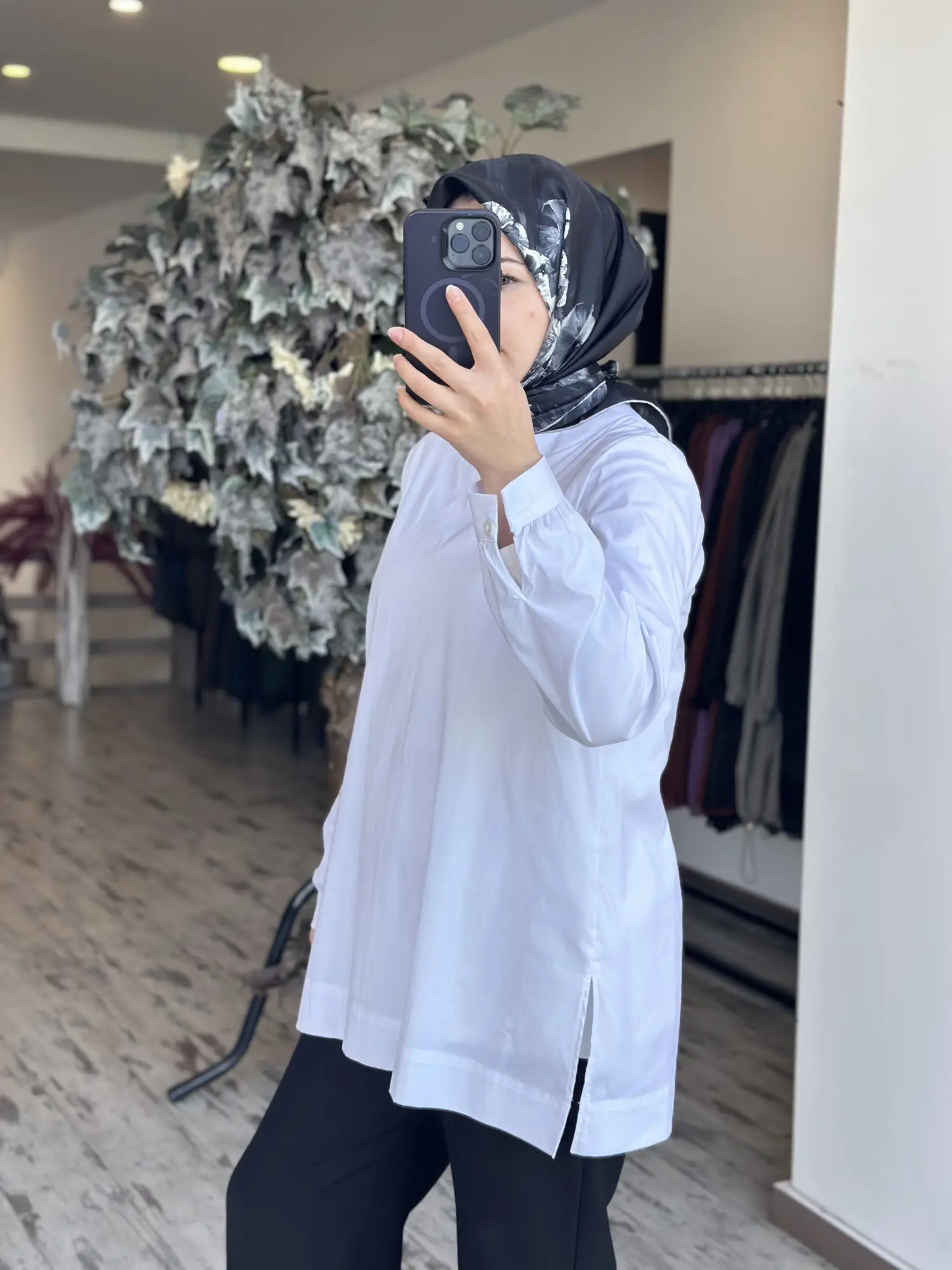 Almarwah Yanı Yırtmaçlı Poplin Tunik 102218