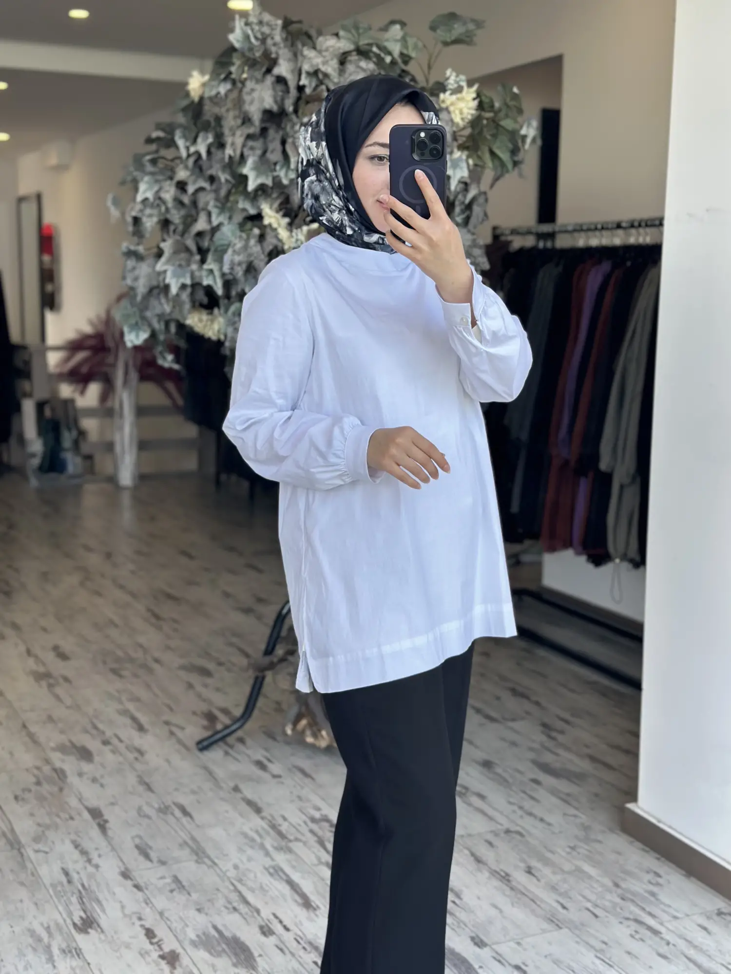 Almarwah Yanı Yırtmaçlı Poplin Tunik 102218
