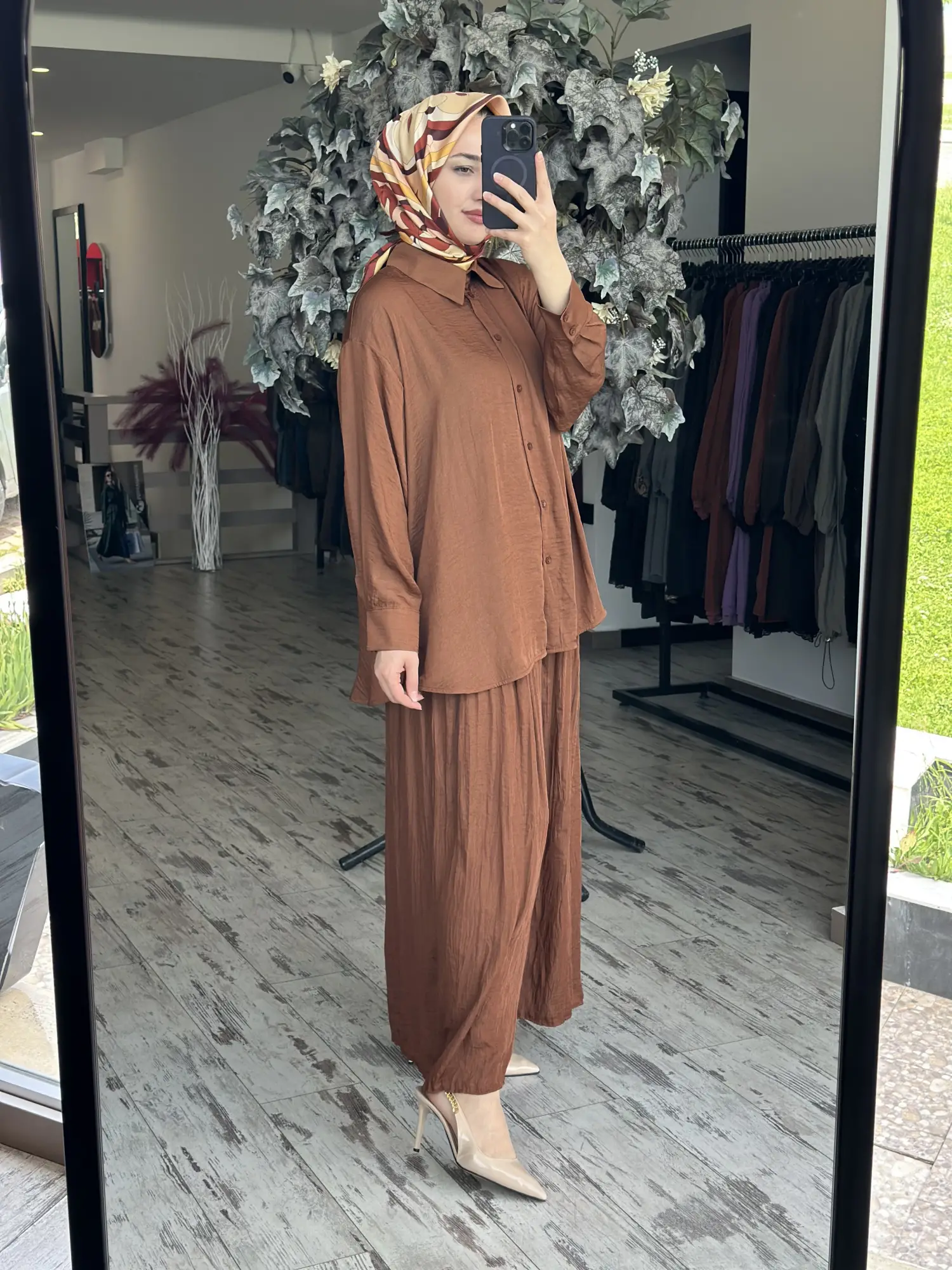 Kahma Kraşlı Gömlek Pantolon Takım