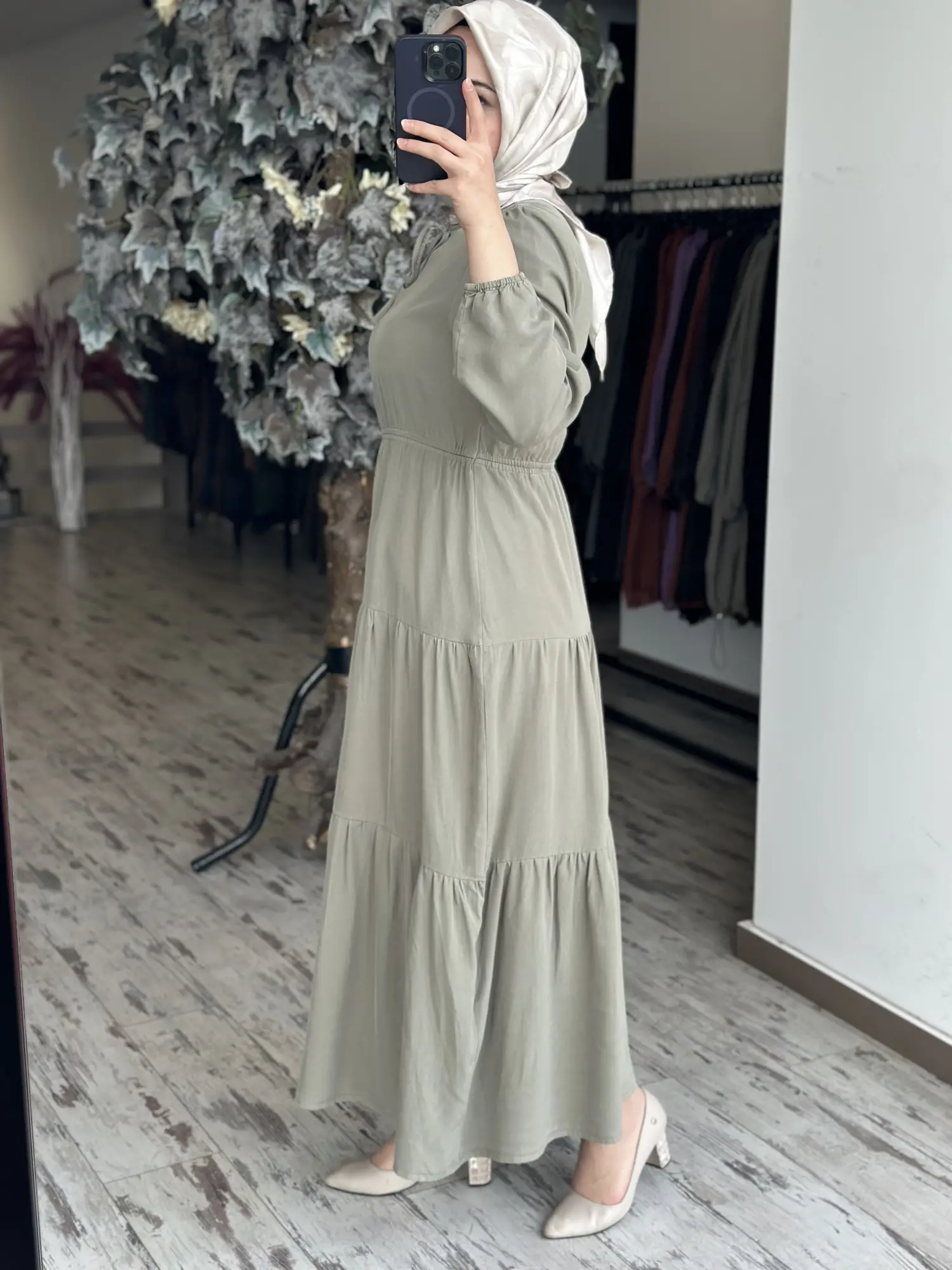 Kayra Kat Detaylı Tencel Elbise KA23022