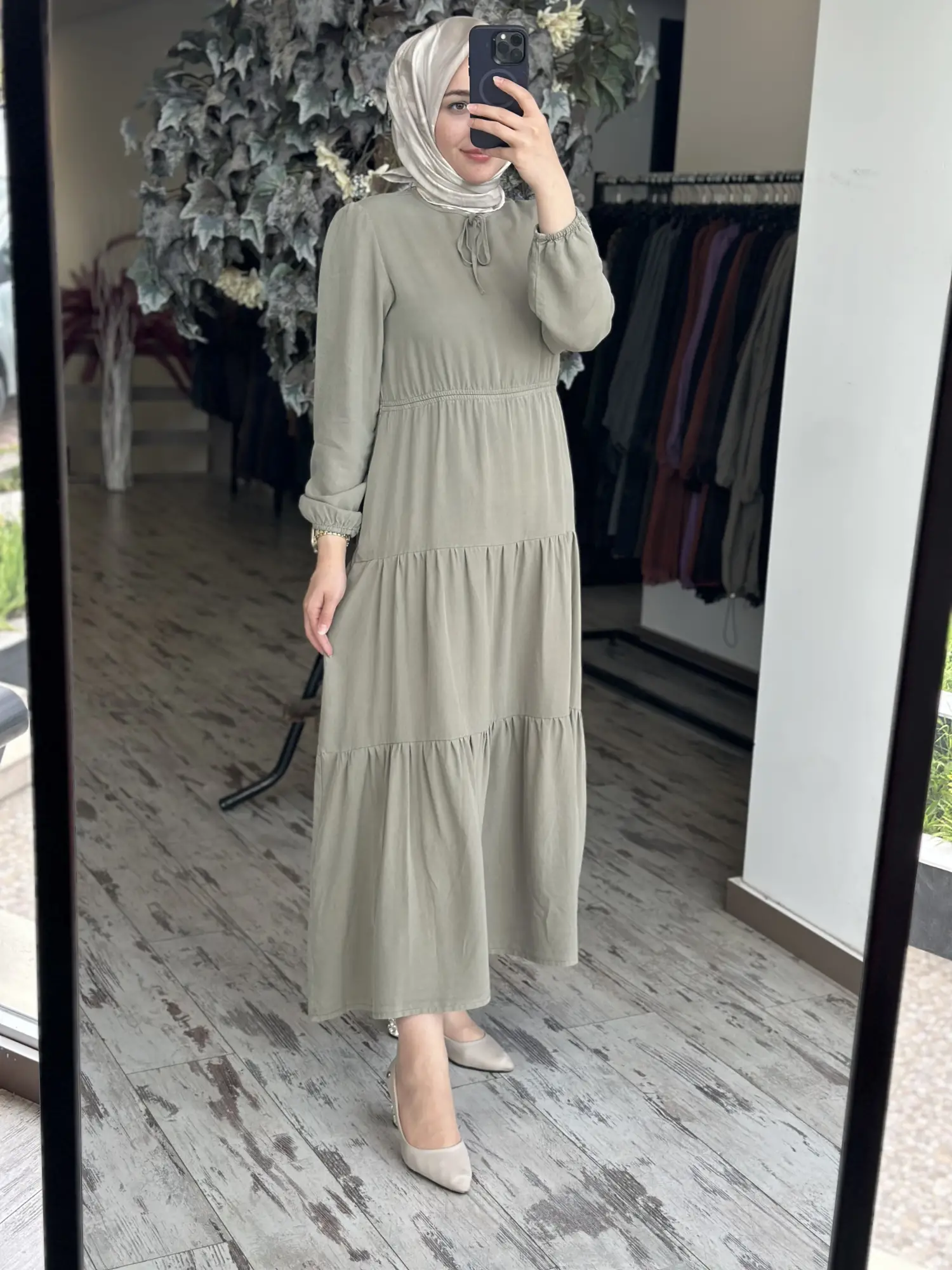 Kayra Kat Detaylı Tencel Elbise KA23022