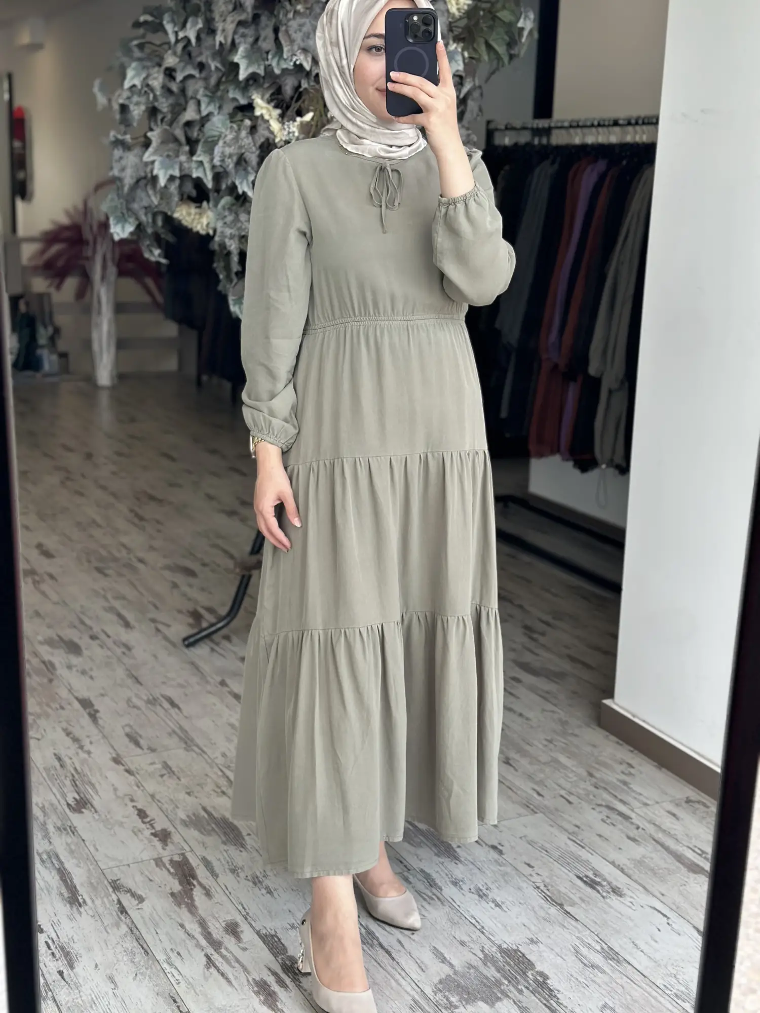 Kayra Kat Detaylı Tencel Elbise KA23022