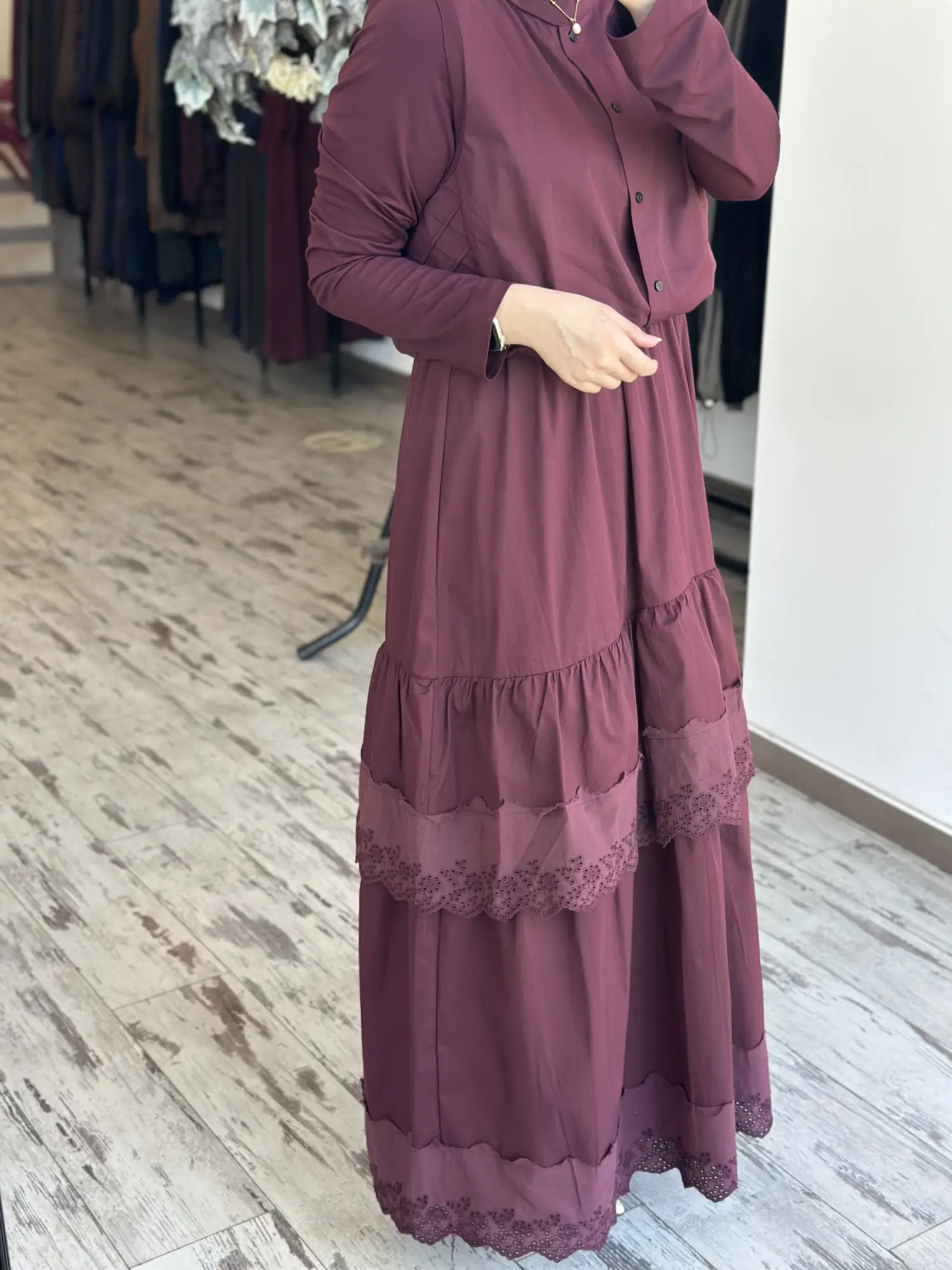 Misswhence Yelekli Dikiş Ve Brode Detaylı Elbise 39834