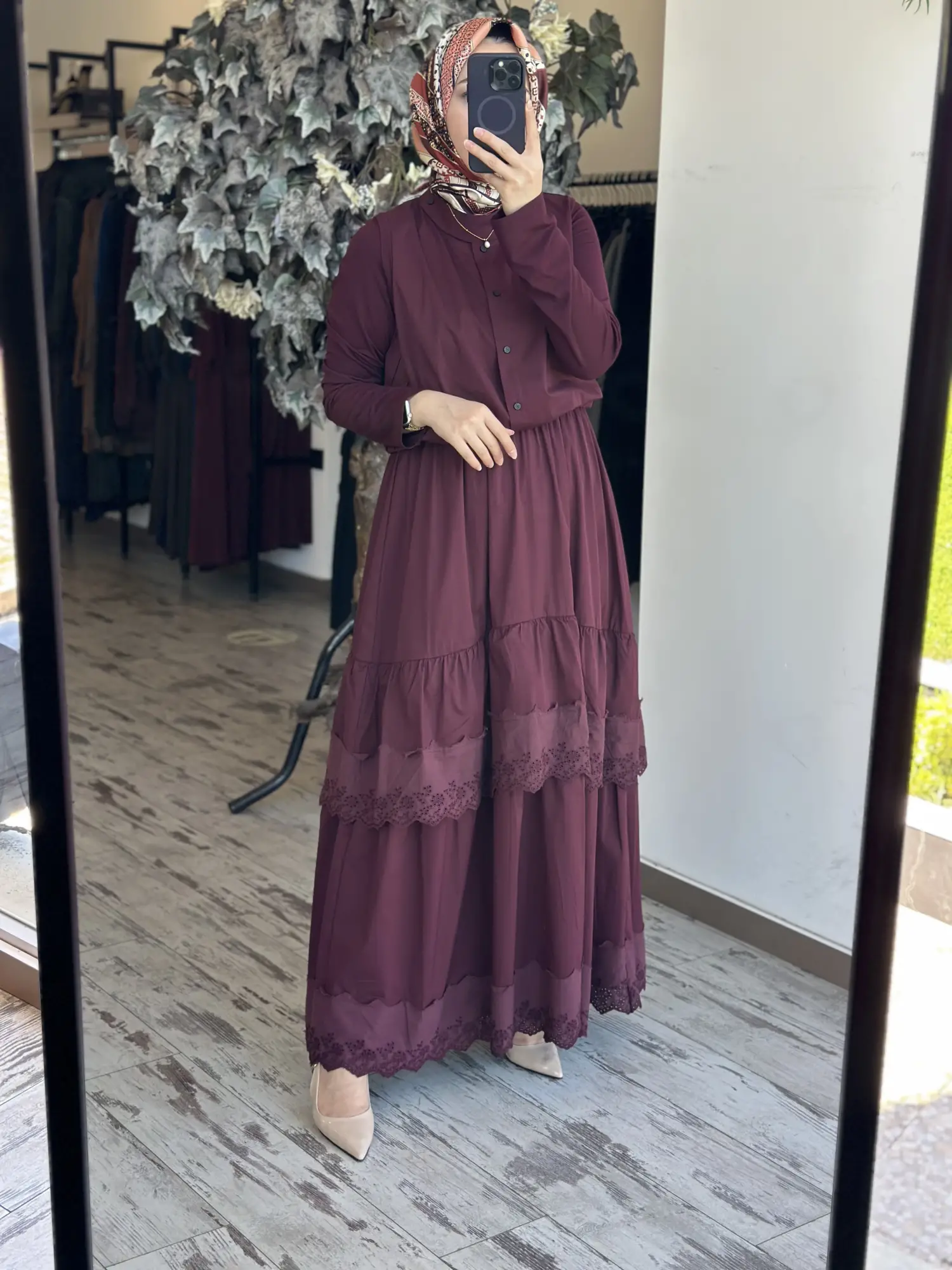 Misswhence Yelekli Dikiş Ve Brode Detaylı Elbise 39834