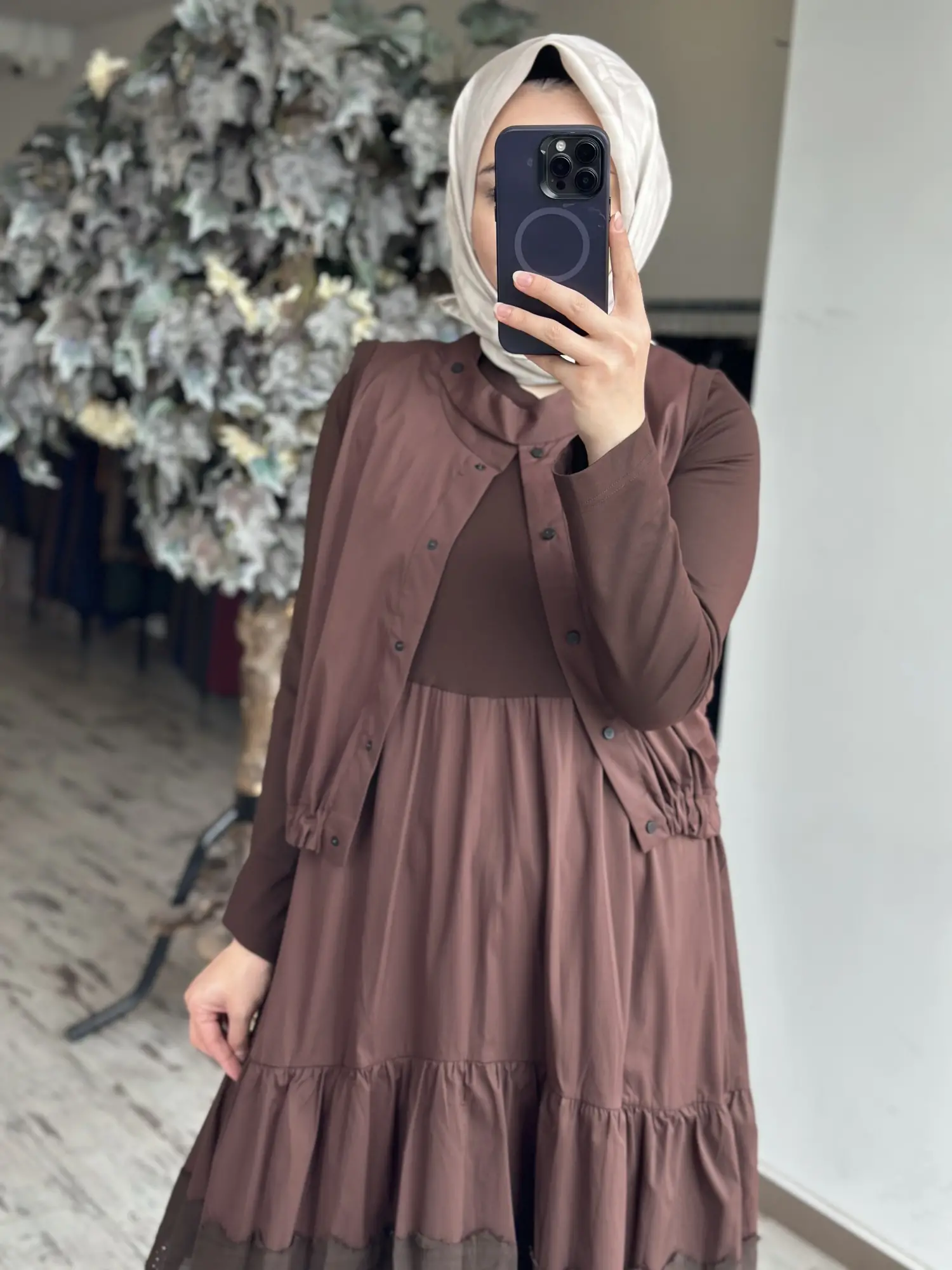 Misswhence Yelekli Dikiş Ve Brode Detaylı Elbise 39834