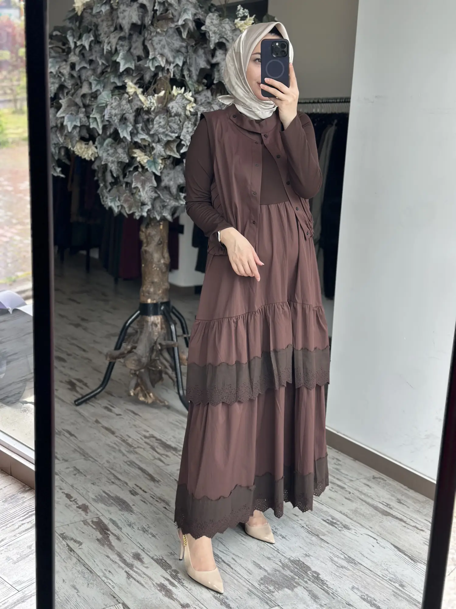 Misswhence Yelekli Dikiş Ve Brode Detaylı Elbise 39834