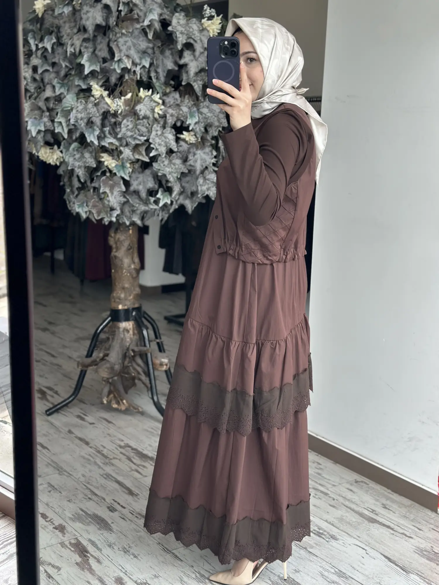 Misswhence Yelekli Dikiş Ve Brode Detaylı Elbise 39834