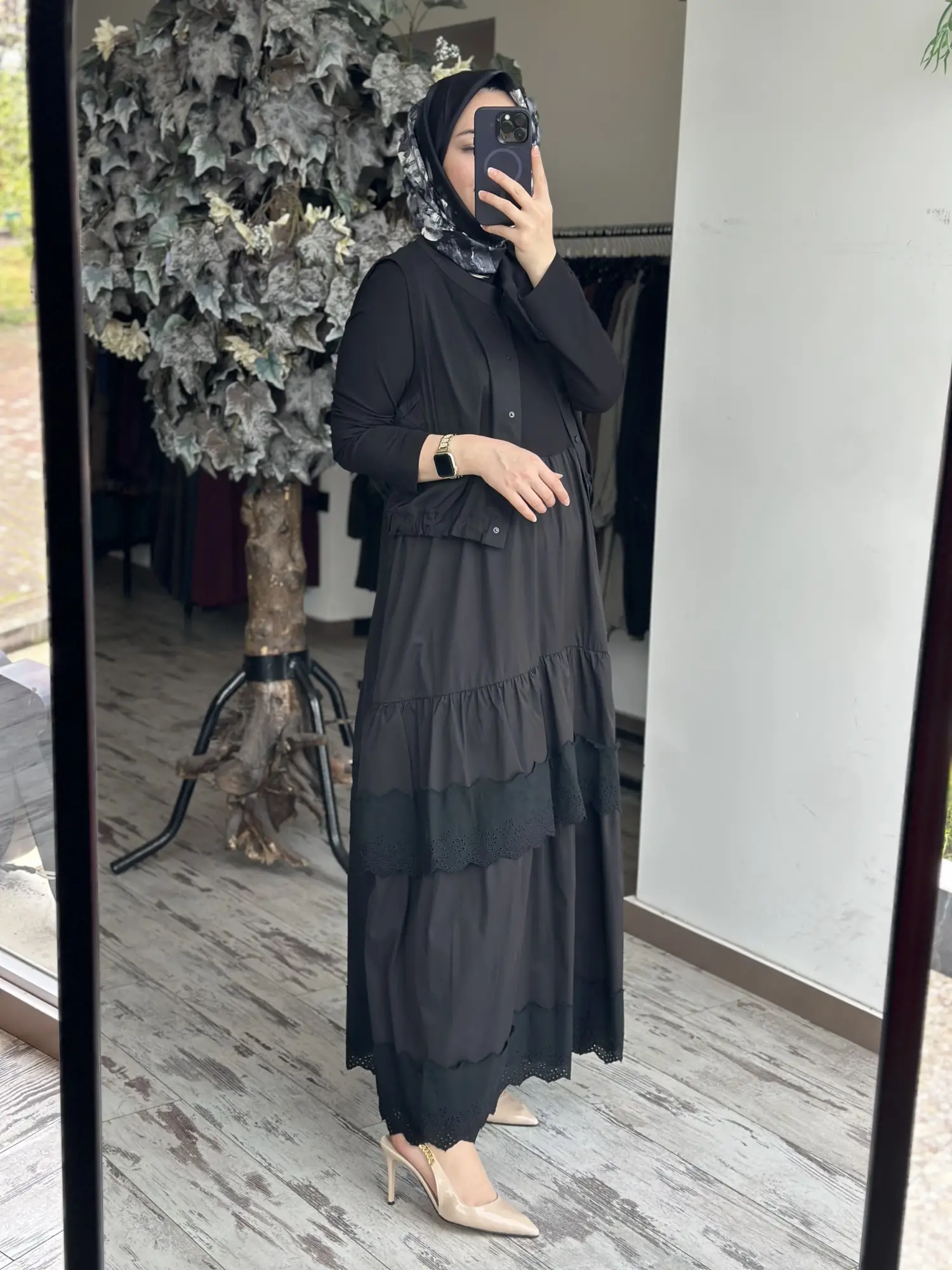 Misswhence Yelekli Dikiş Ve Brode Detaylı Elbise 39834
